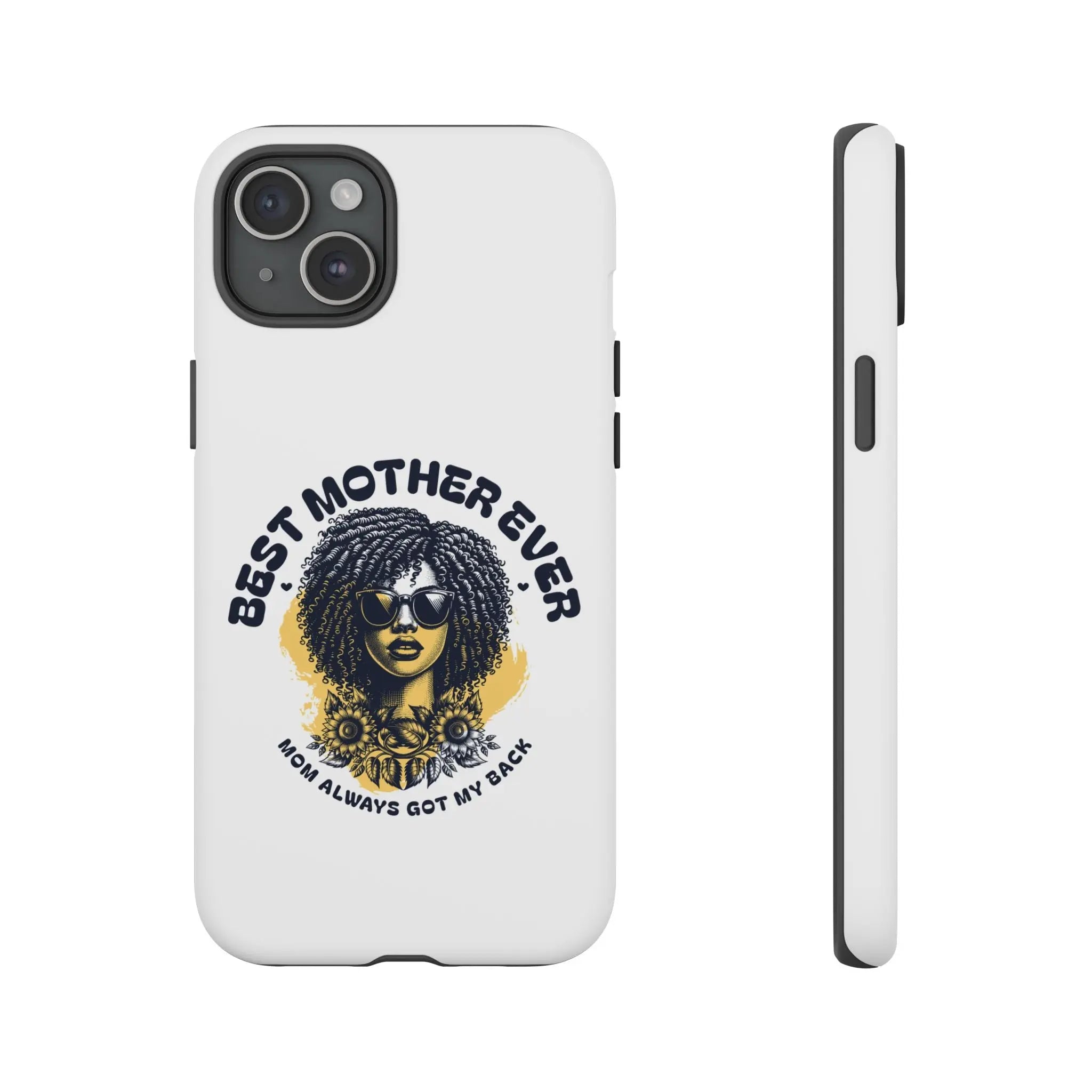 Phone Case — "Best Mother Ever" Afro Woman Protective Tough Case Printify