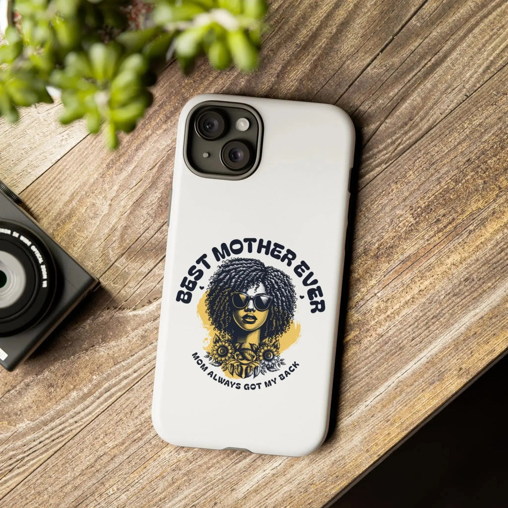 Phone Case — "Best Mother Ever" Afro Woman Protective Tough Case Printify
