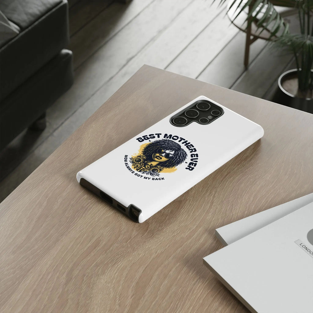 Phone Case — "Best Mother Ever" Afro Woman Protective Tough Case Printify
