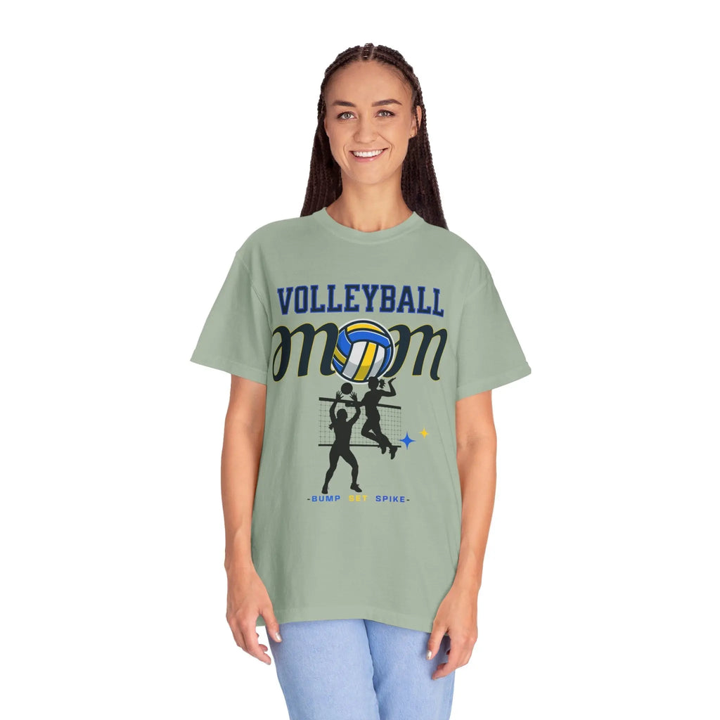 Volleyball Mom T-Shirt – Bump Set Spike Graphic Tee Printify