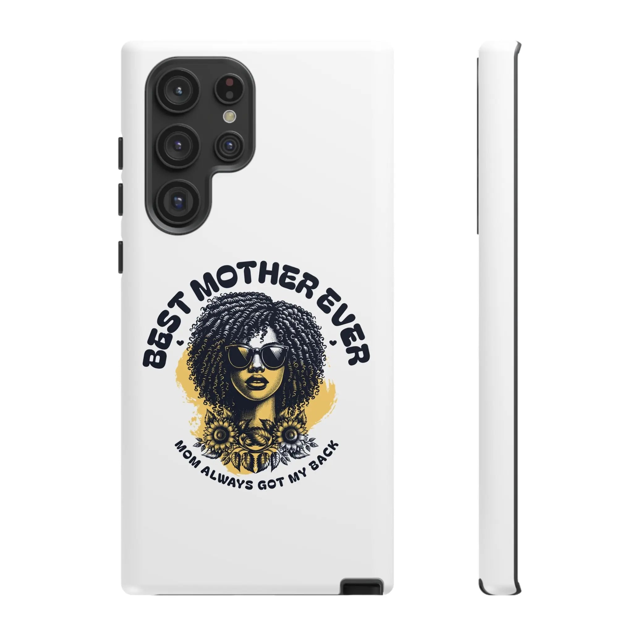 Phone Case — "Best Mother Ever" Afro Woman Protective Tough Case Printify