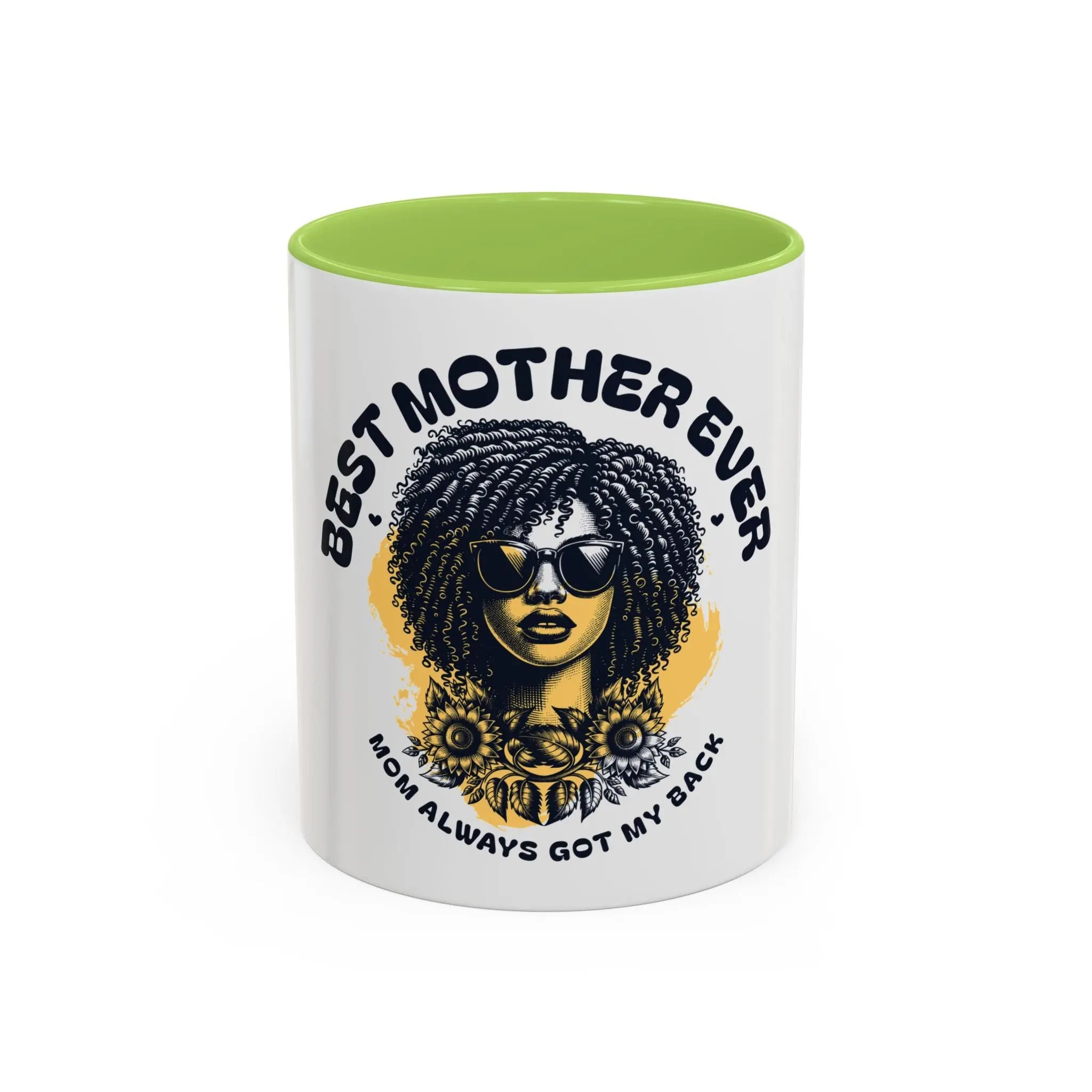 Best Mother Ever Accent Coffee Mug — "Mama Always Got My Back" Printify