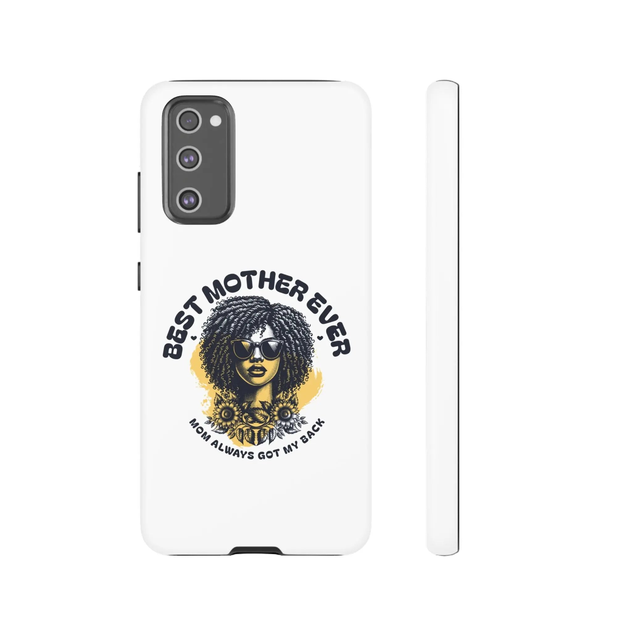 Phone Case — "Best Mother Ever" Afro Woman Protective Tough Case Printify
