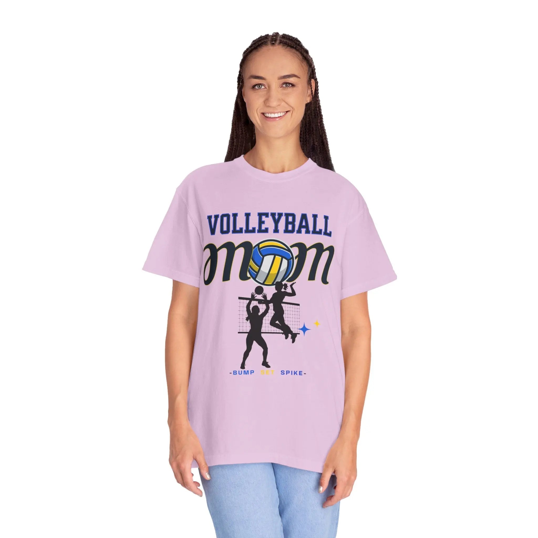 Volleyball Mom T-Shirt – Bump Set Spike Graphic Tee Printify