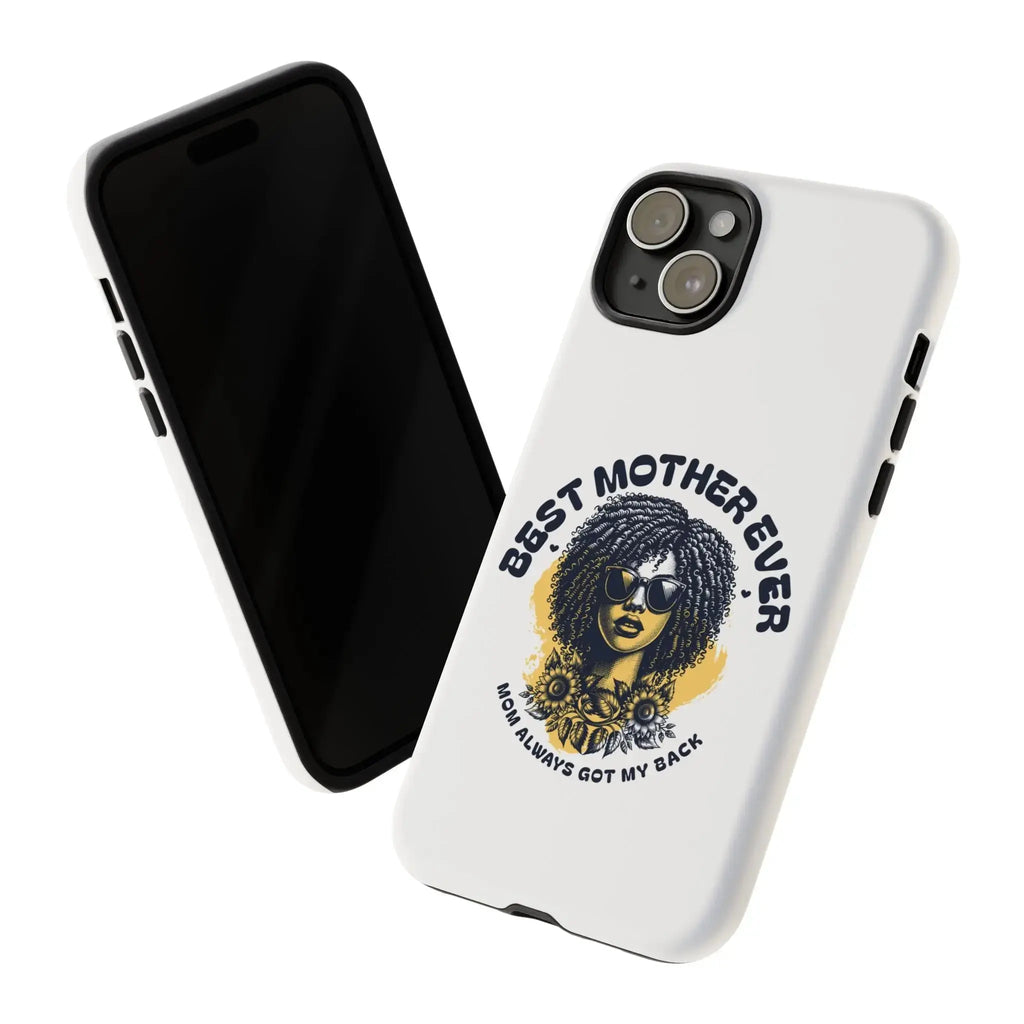 Phone Case — "Best Mother Ever" Afro Woman Protective Tough Case Printify