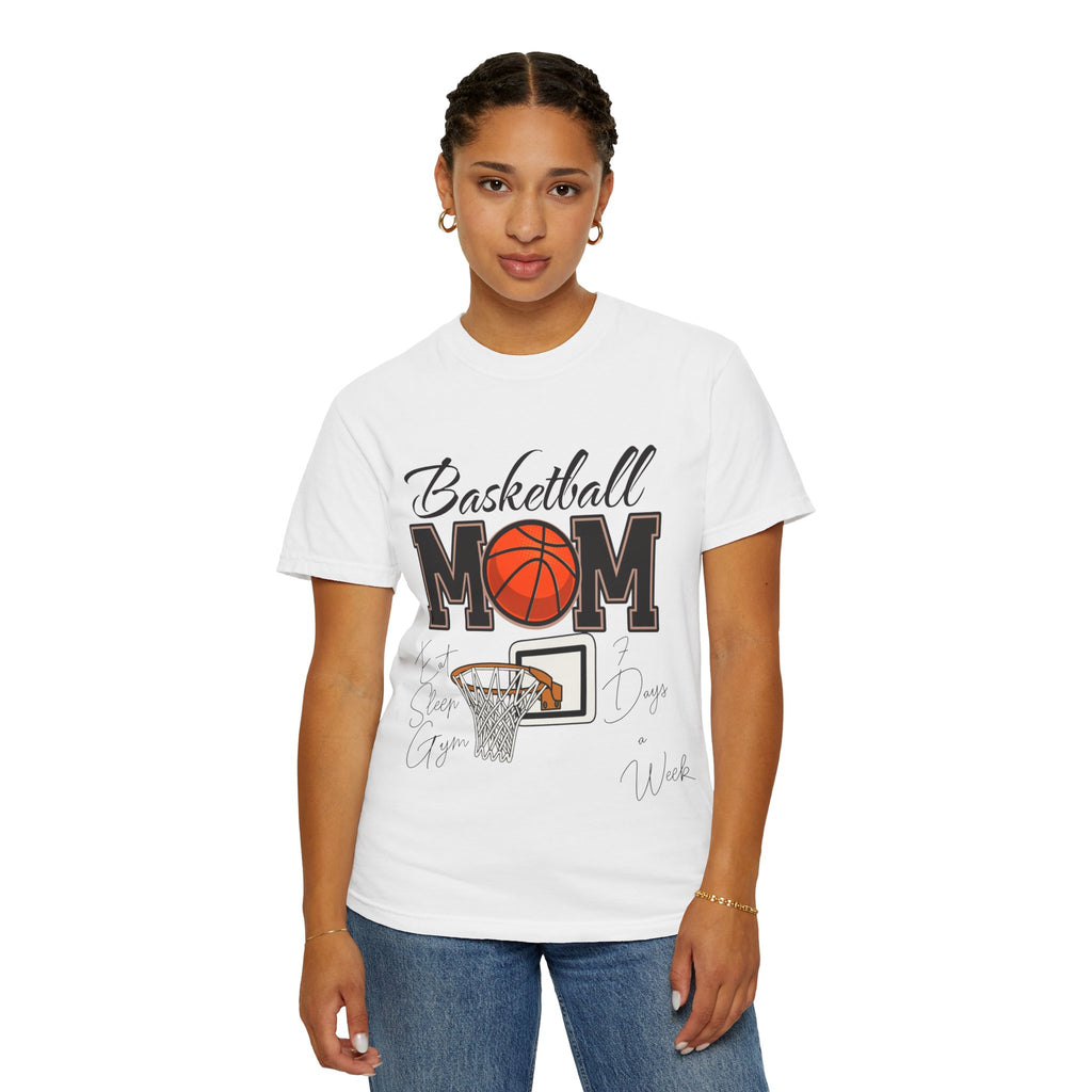 Basketball Mom T-Shirt — Graphic Basketball & Hoop Tee for Proud Moms