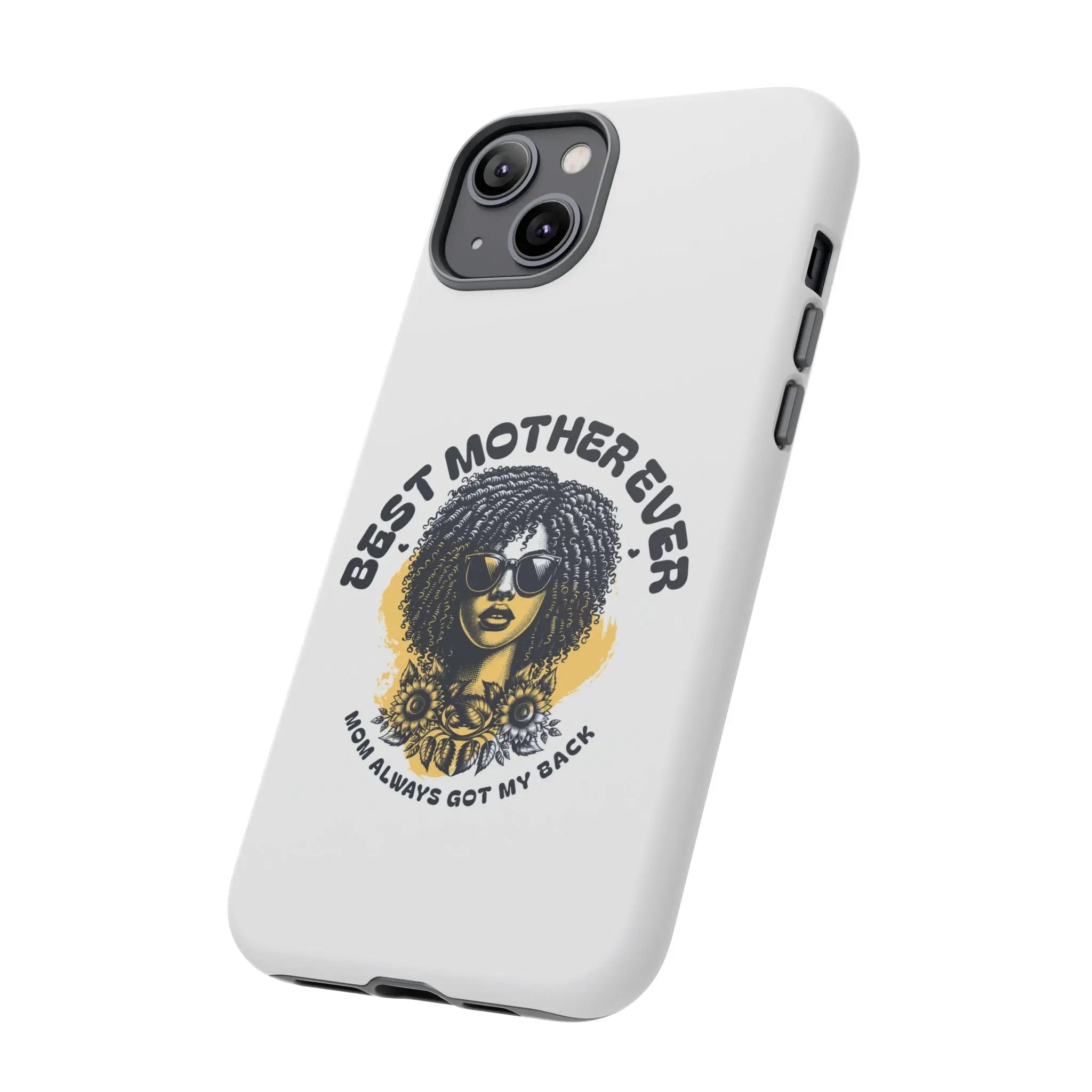 Phone Case — "Best Mother Ever" Afro Woman Protective Tough Case Printify
