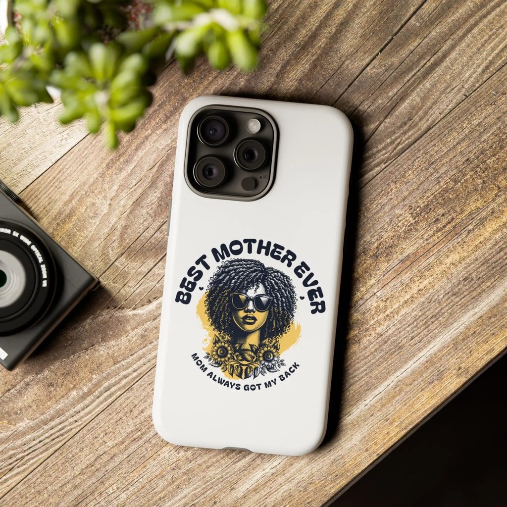 Phone Case — "Best Mother Ever" Afro Woman Protective Tough Case Printify