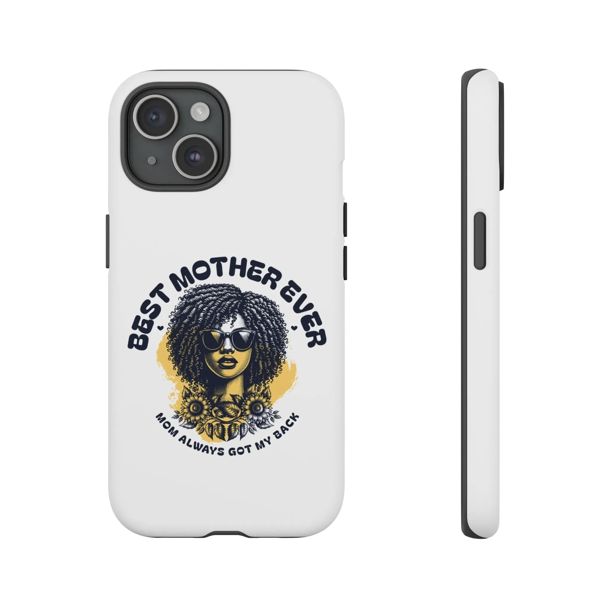 Phone Case — "Best Mother Ever" Afro Woman Protective Tough Case Printify