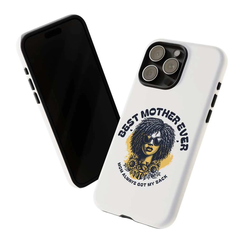 Phone Case — "Best Mother Ever" Afro Woman Protective Tough Case Printify