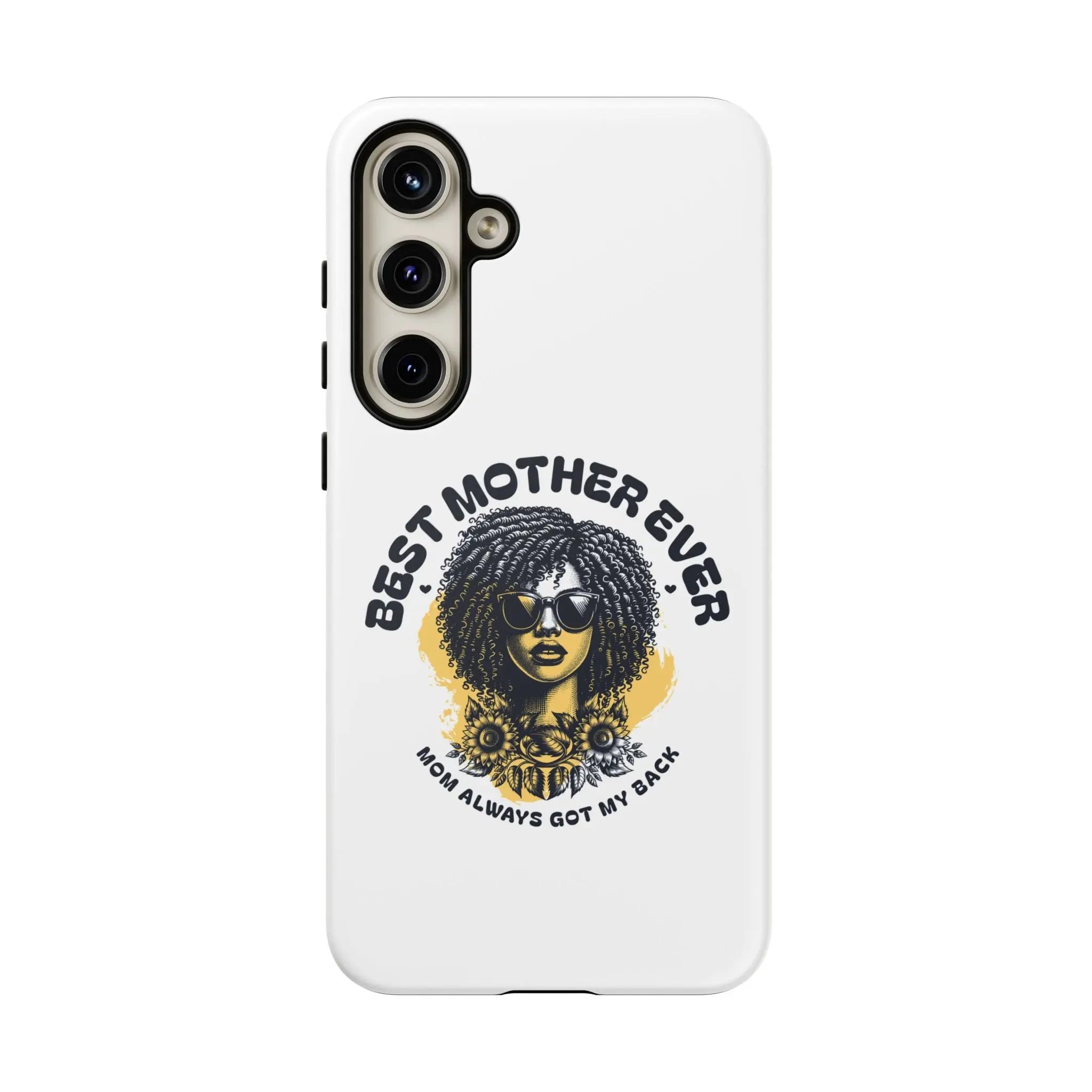 Phone Case — "Best Mother Ever" Afro Woman Protective Tough Case Printify