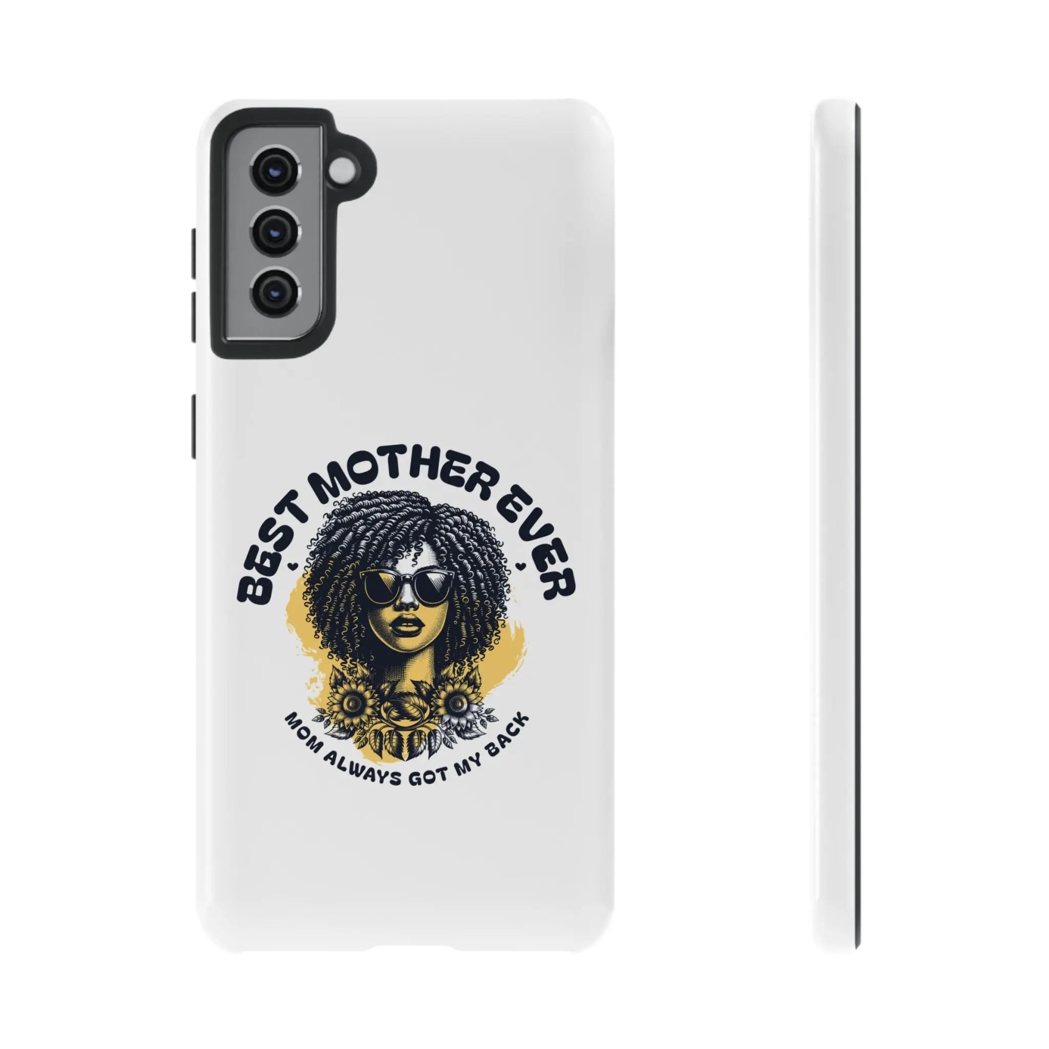 Phone Case — "Best Mother Ever" Afro Woman Protective Tough Case Printify