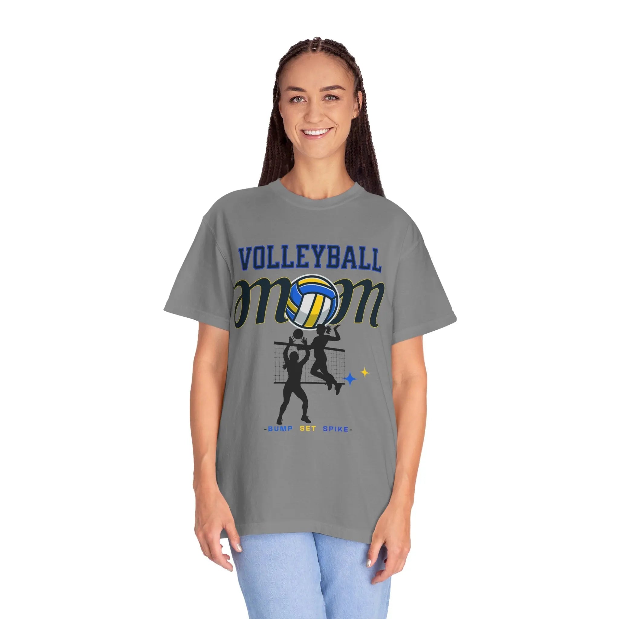 Volleyball Mom T-Shirt – Bump Set Spike Graphic Tee Printify