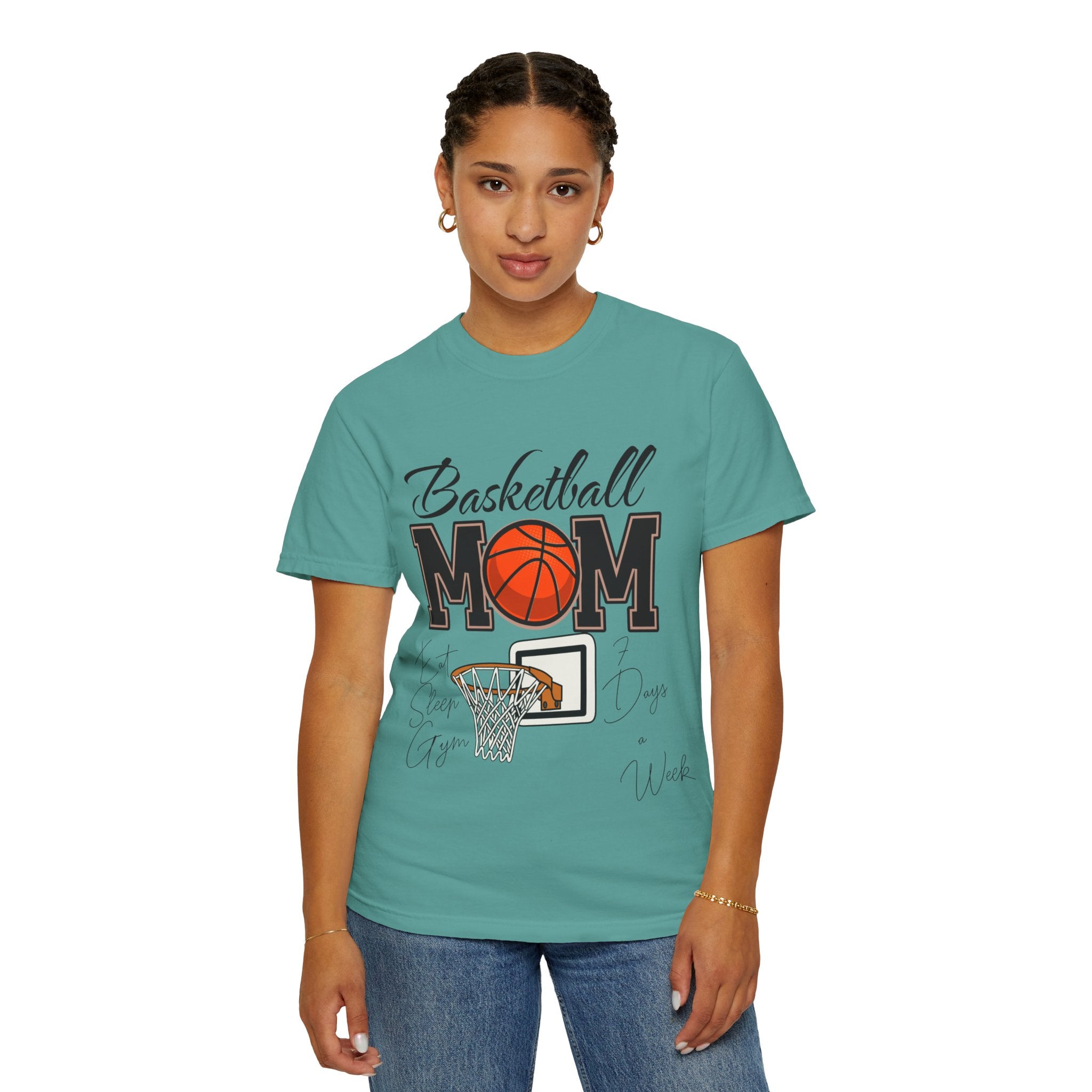 Basketball Mom T-Shirt — Graphic Basketball & Hoop Tee for Proud Moms
