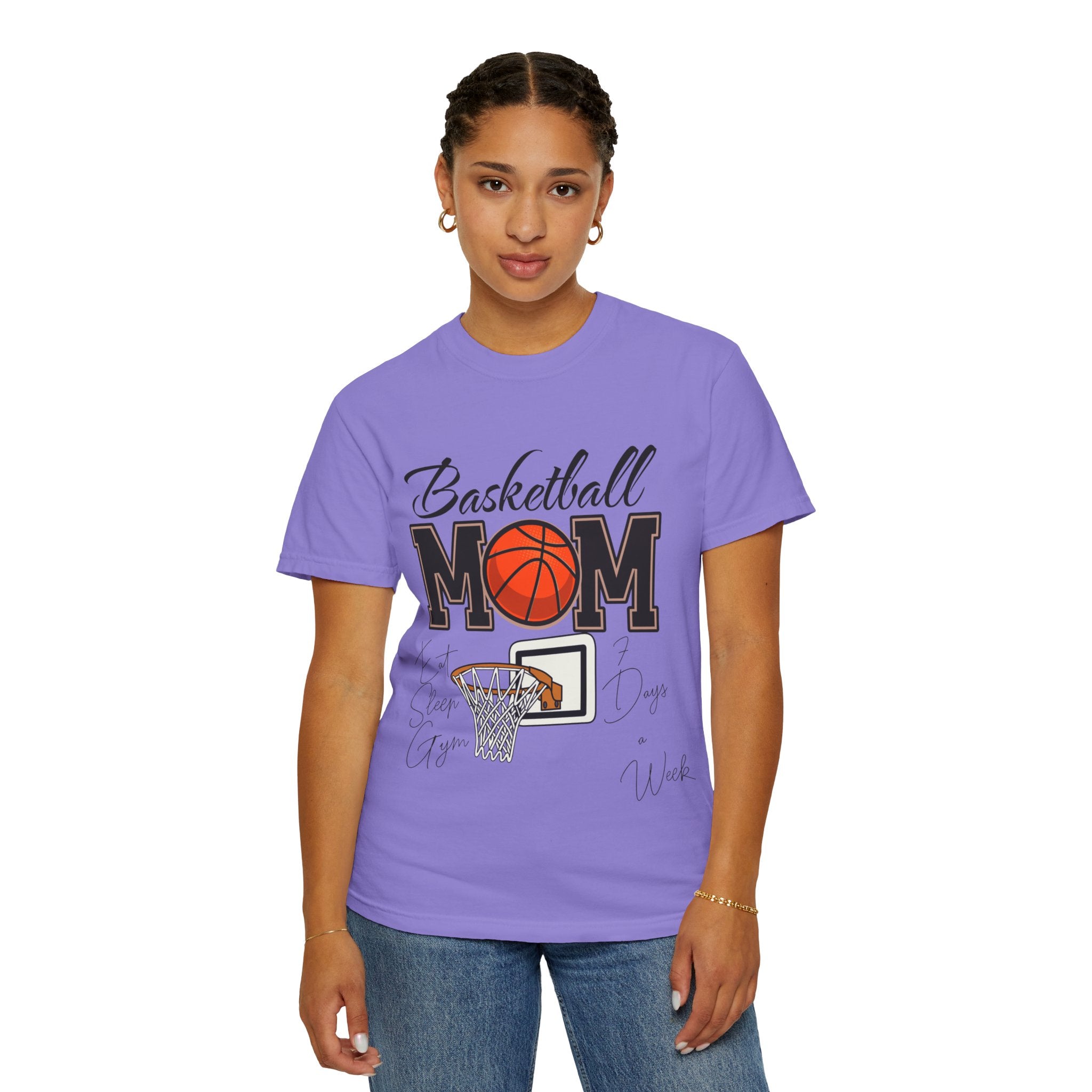 Basketball Mom T-Shirt — Graphic Basketball & Hoop Tee for Proud Moms