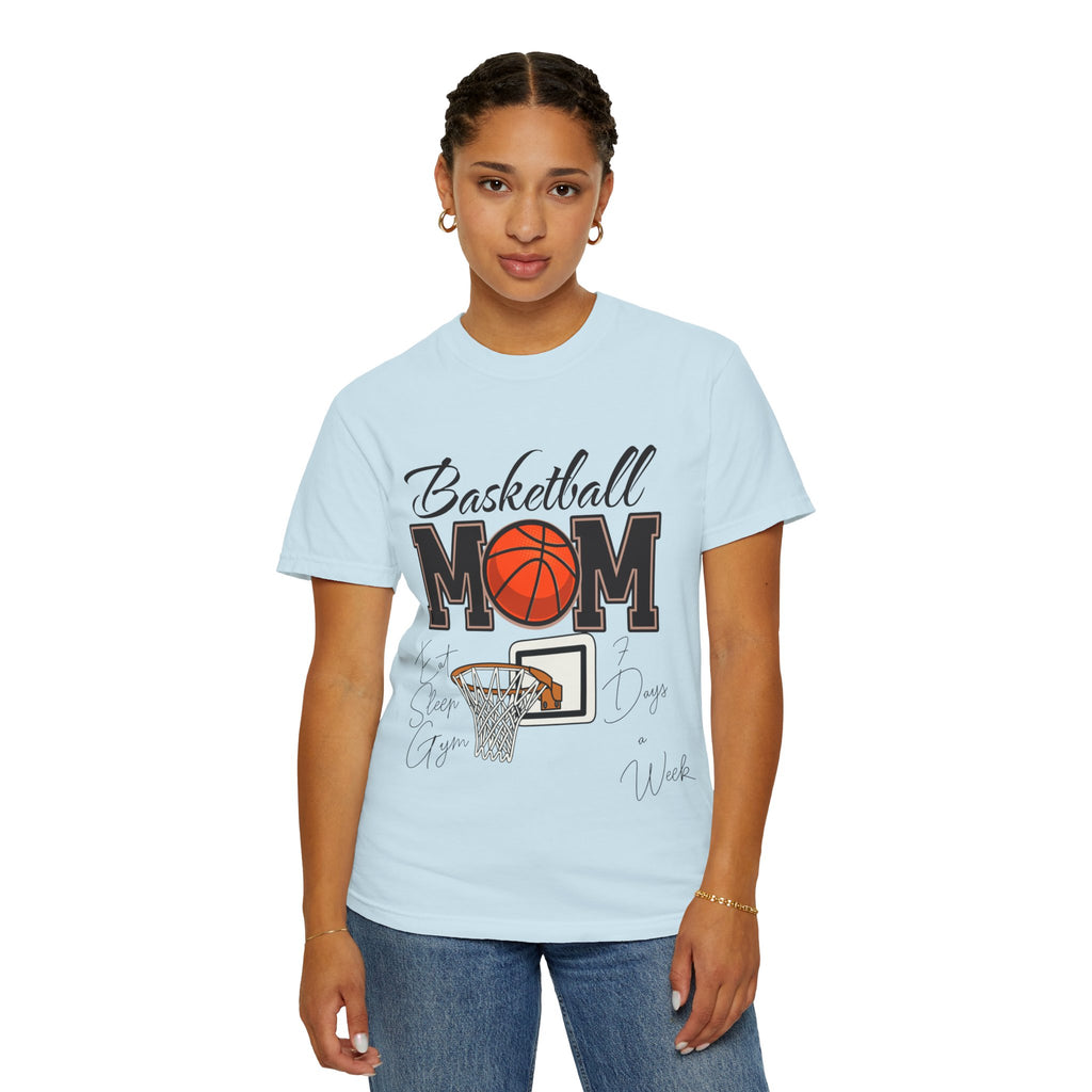 Basketball Mom T-Shirt — Graphic Basketball & Hoop Tee for Proud Moms