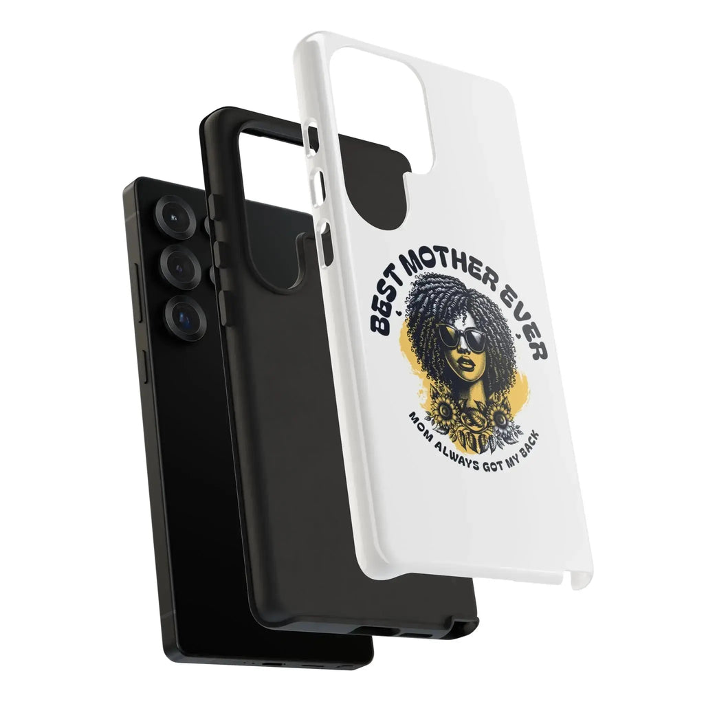 Phone Case — "Best Mother Ever" Afro Woman Protective Tough Case Printify