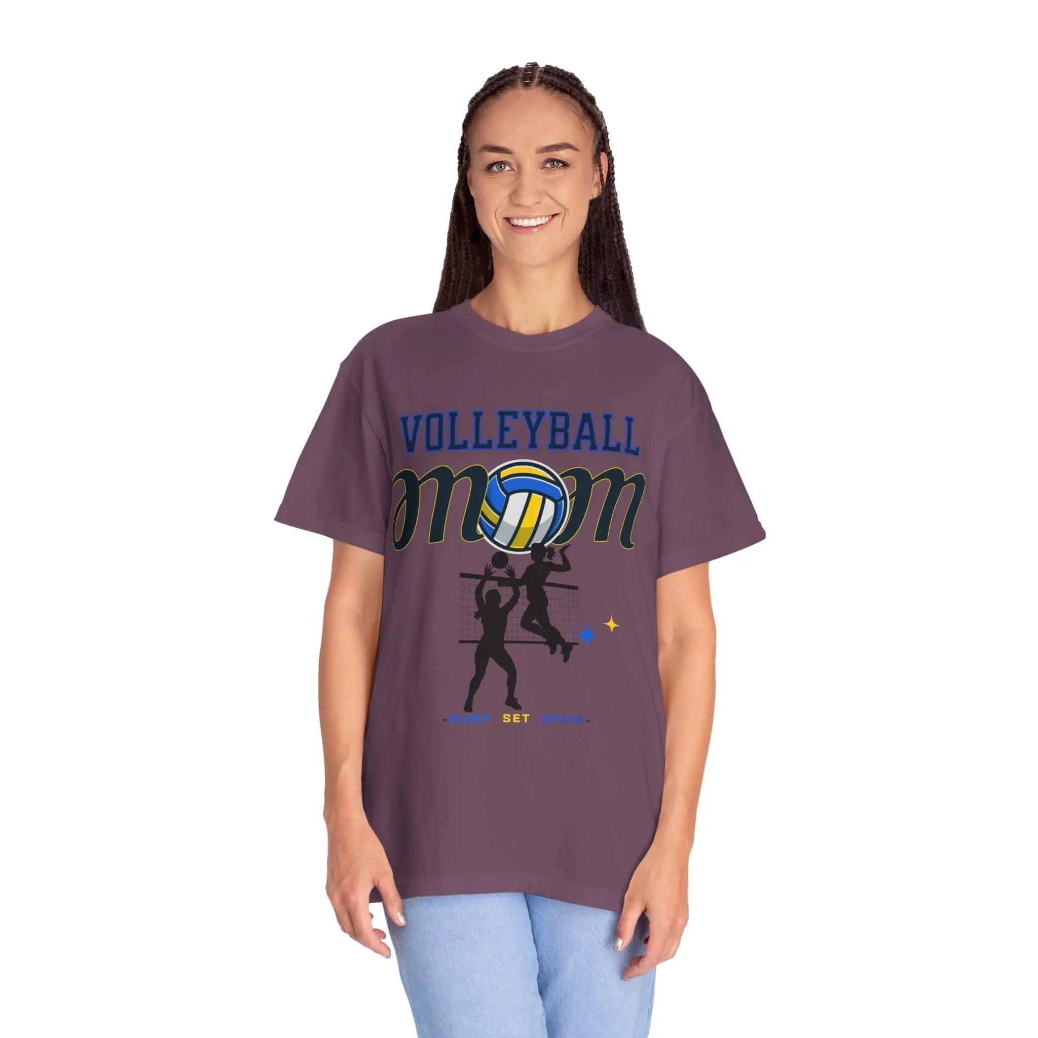 Volleyball Mom T-Shirt – Bump Set Spike Graphic Tee Printify