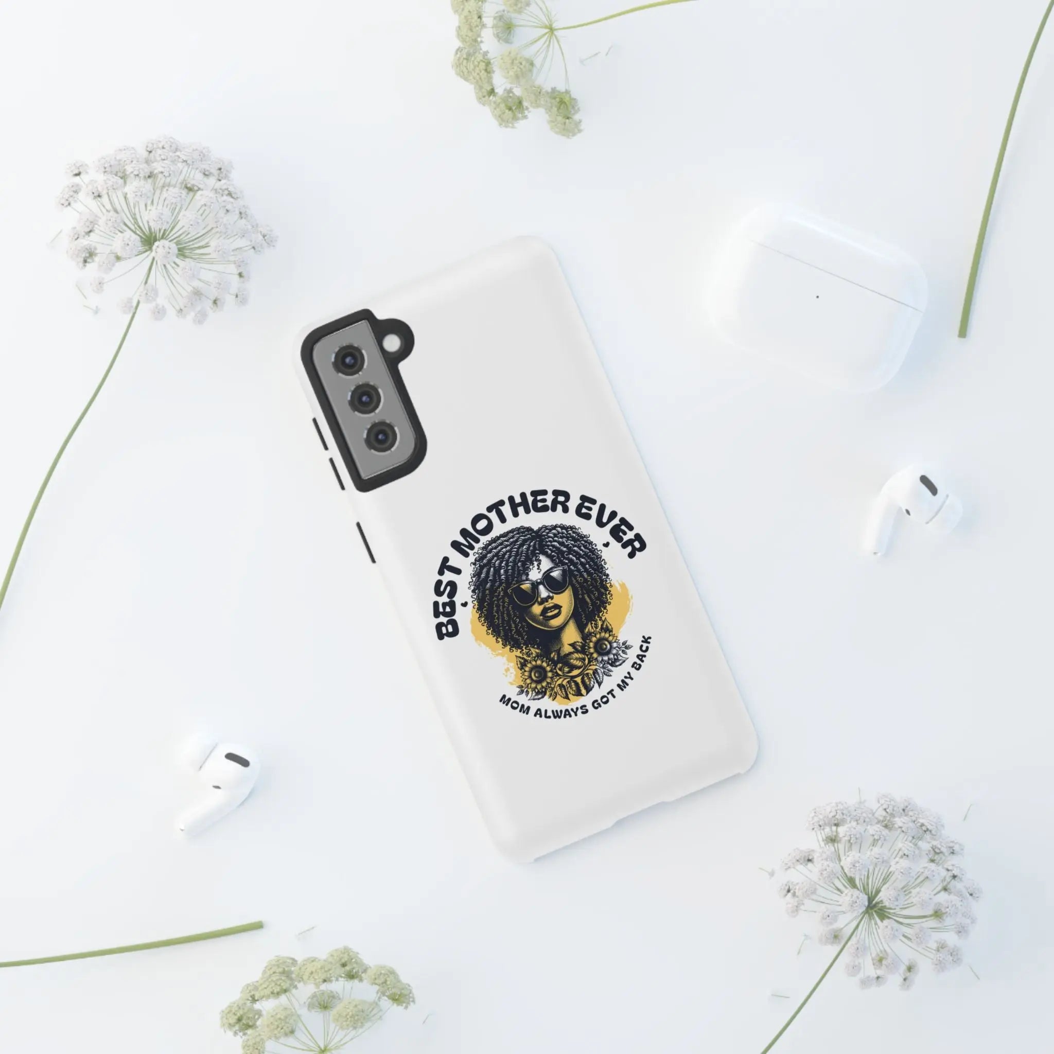 Phone Case — "Best Mother Ever" Afro Woman Protective Tough Case Printify