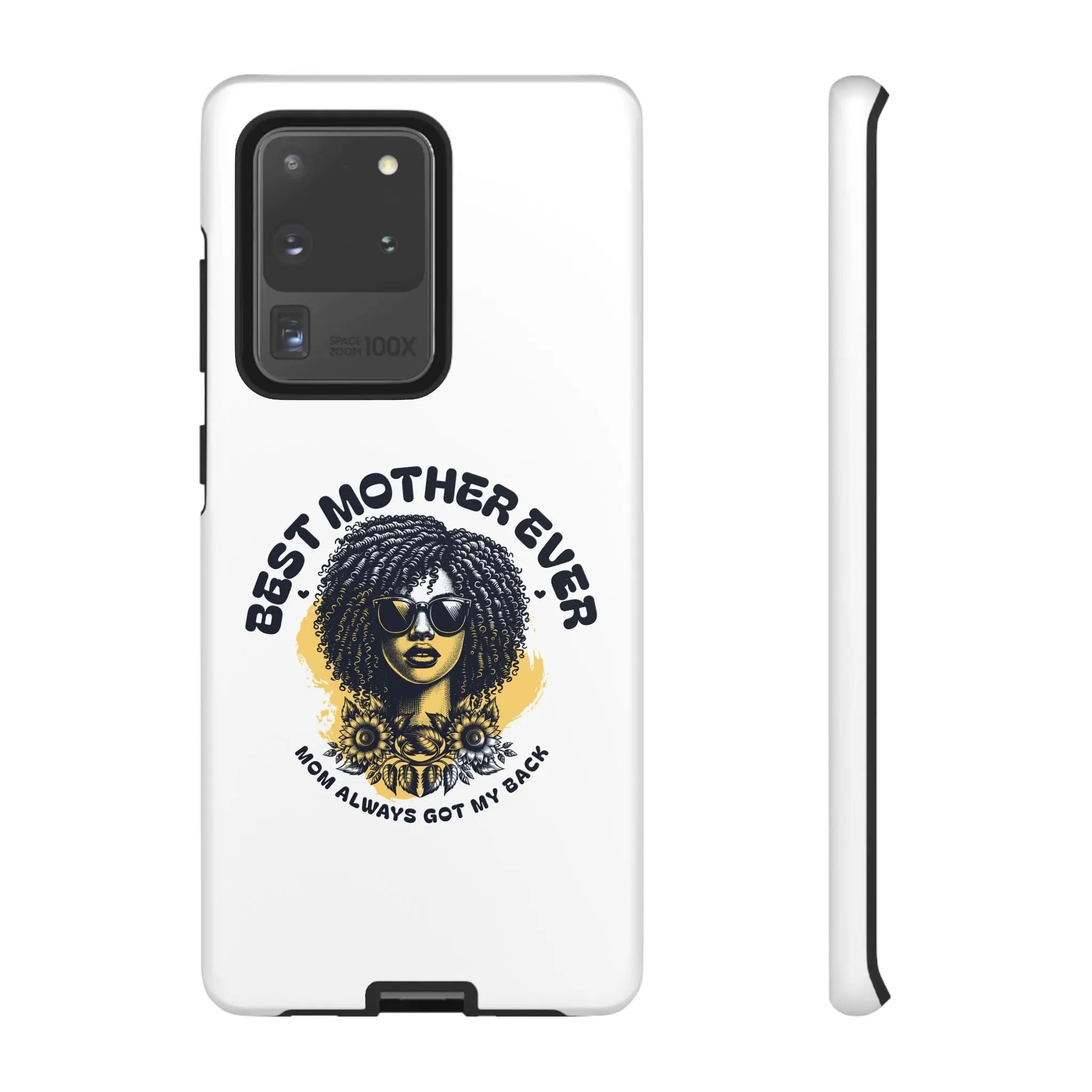 Phone Case — "Best Mother Ever" Afro Woman Protective Tough Case Printify