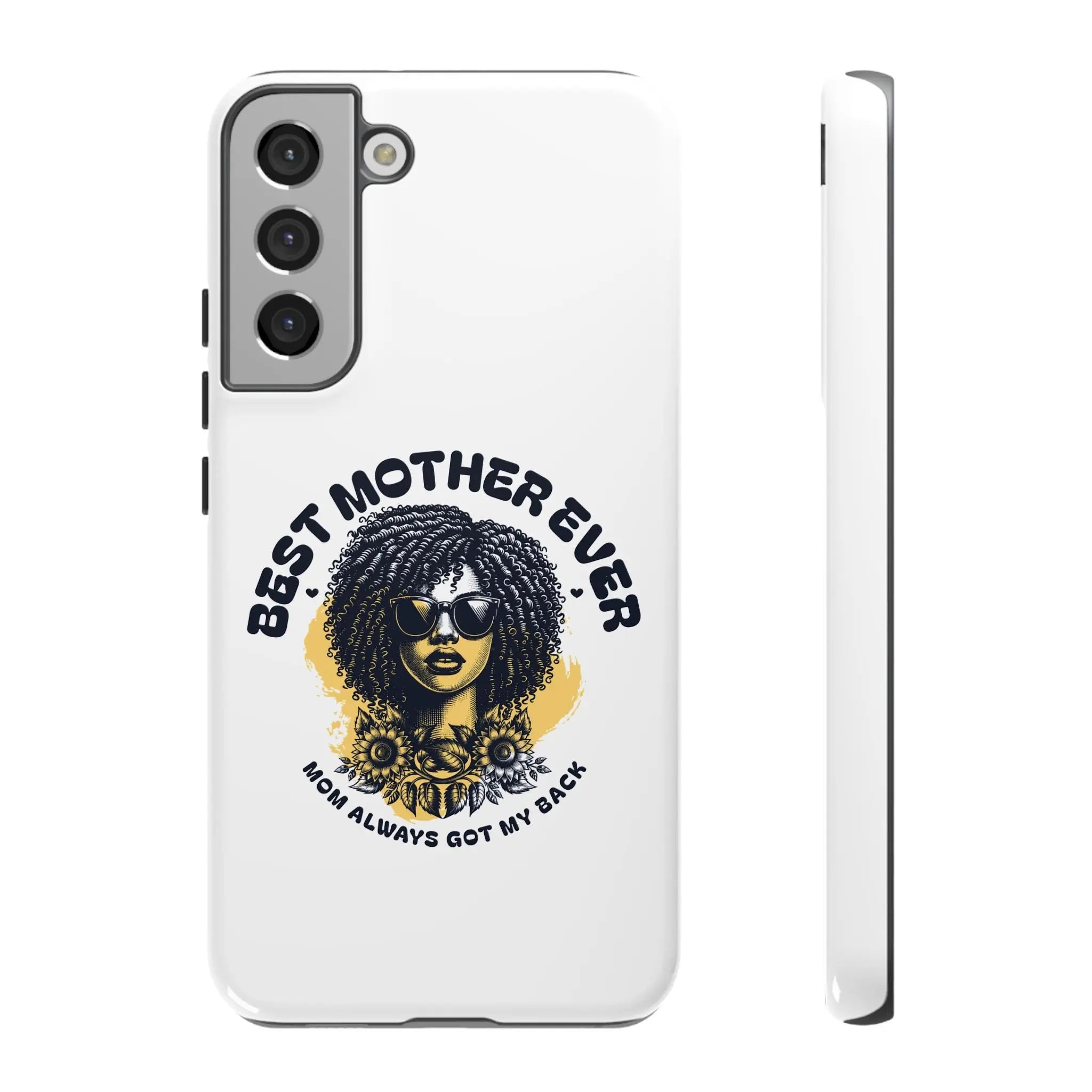 Phone Case — "Best Mother Ever" Afro Woman Protective Tough Case Printify