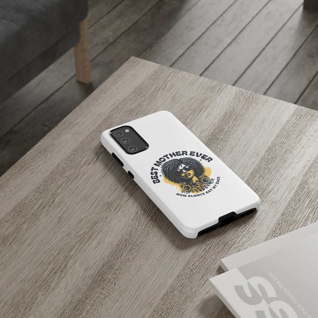 Phone Case — "Best Mother Ever" Afro Woman Protective Tough Case Printify