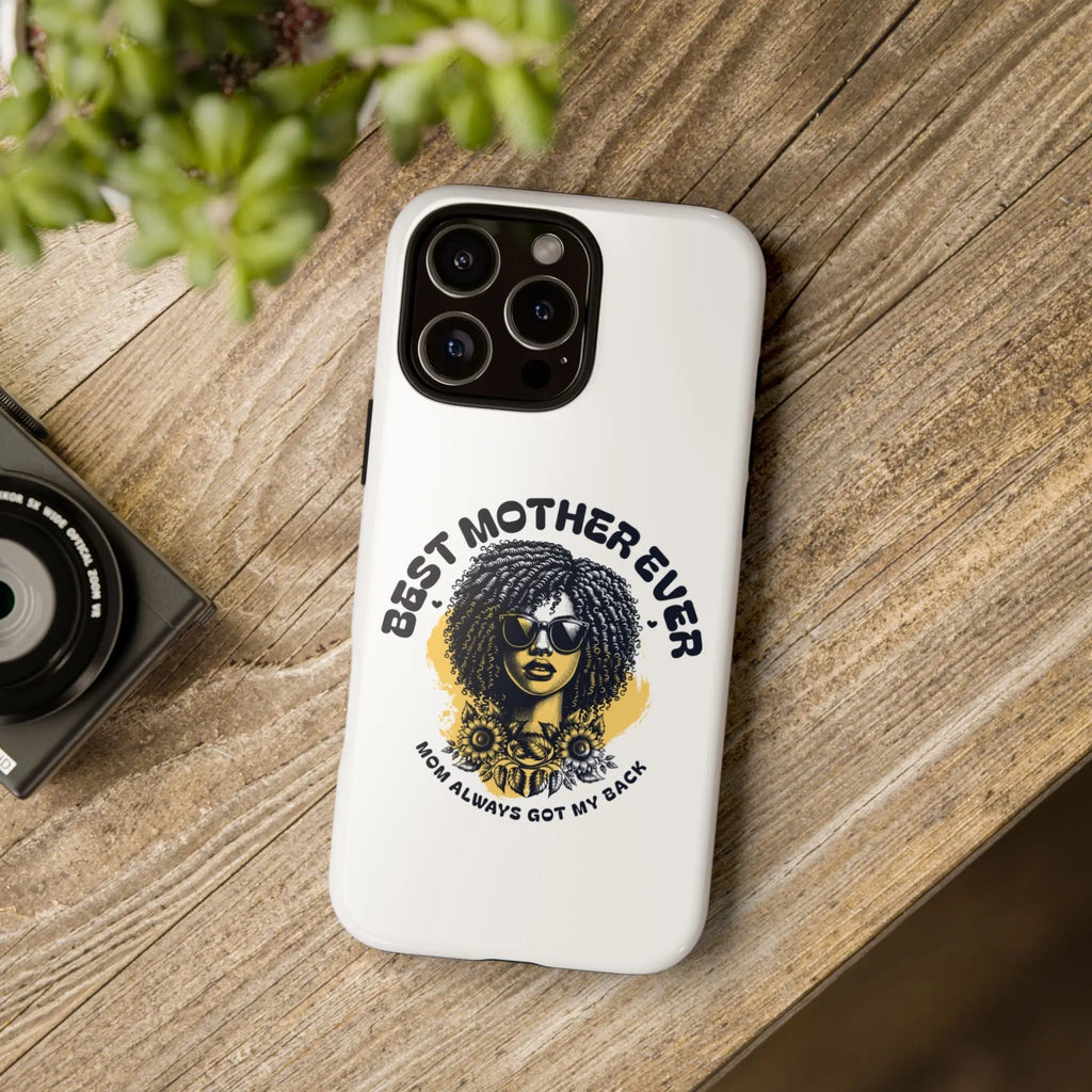 Phone Case — "Best Mother Ever" Afro Woman Protective Tough Case Printify