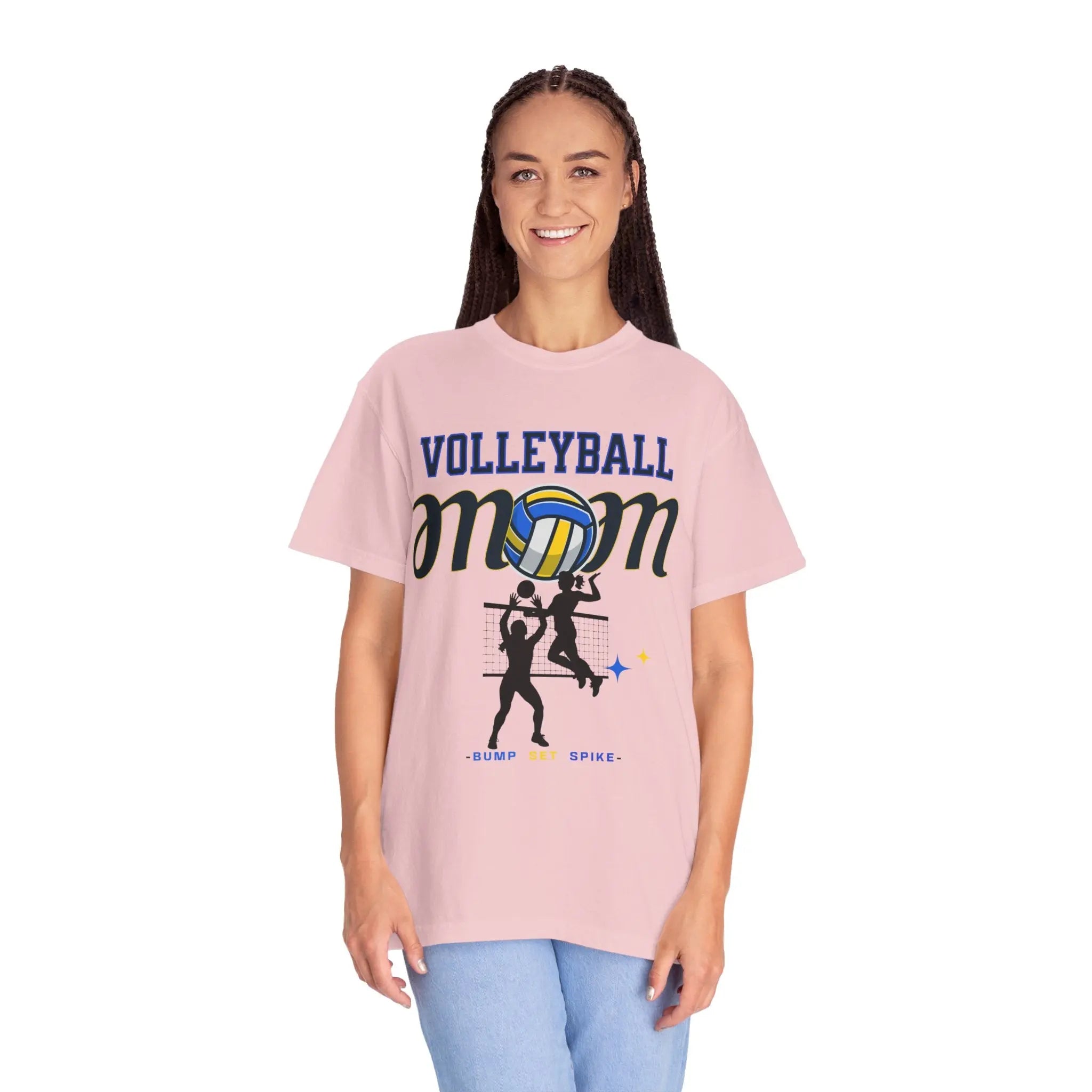 Volleyball Mom T-Shirt – Bump Set Spike Graphic Tee Printify