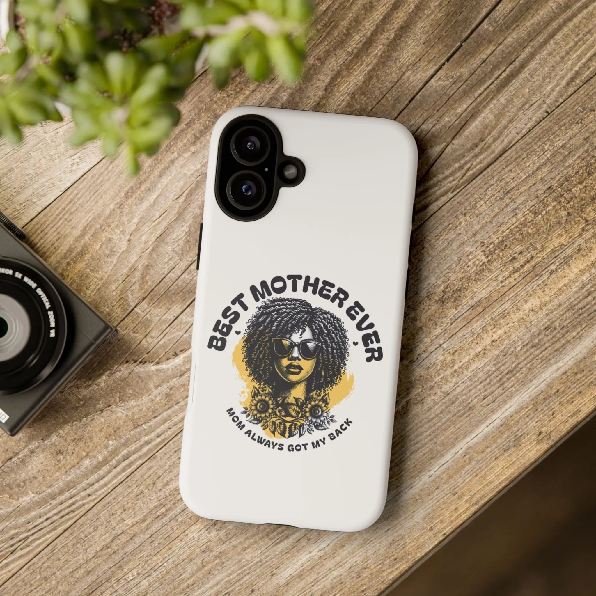 Phone Case — "Best Mother Ever" Afro Woman Protective Tough Case Printify