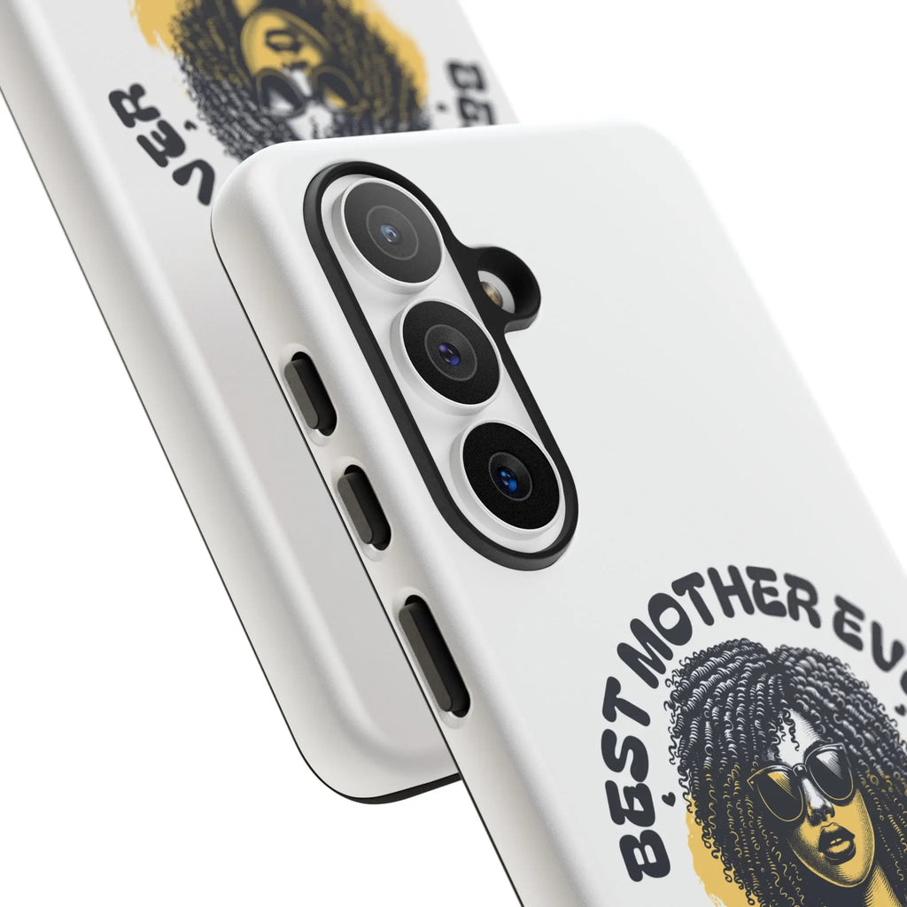 Phone Case — "Best Mother Ever" Afro Woman Protective Tough Case Printify