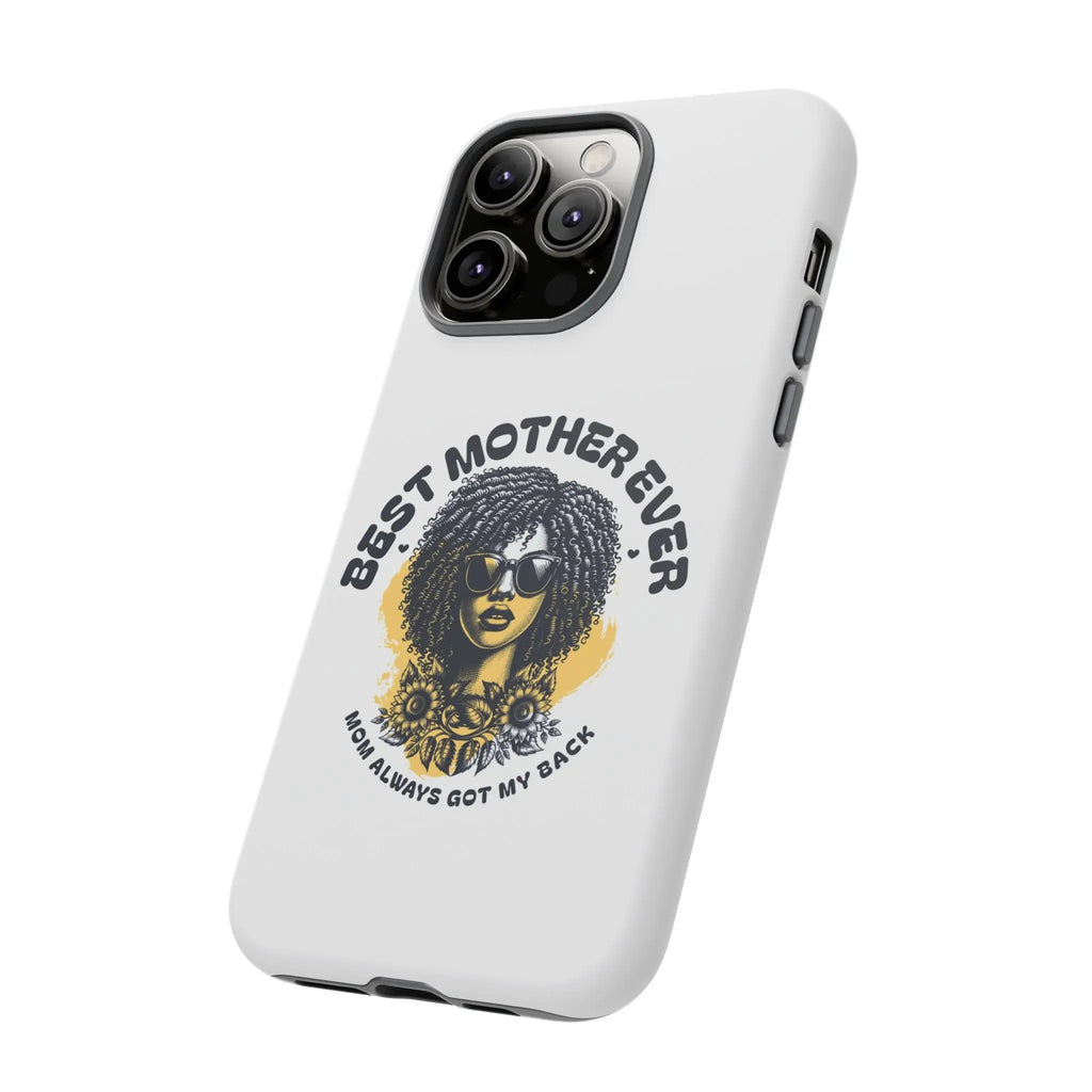 Phone Case — "Best Mother Ever" Afro Woman Protective Tough Case Printify