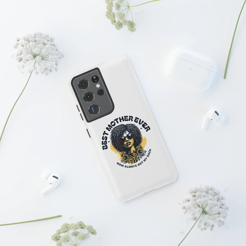 Phone Case — "Best Mother Ever" Afro Woman Protective Tough Case Printify