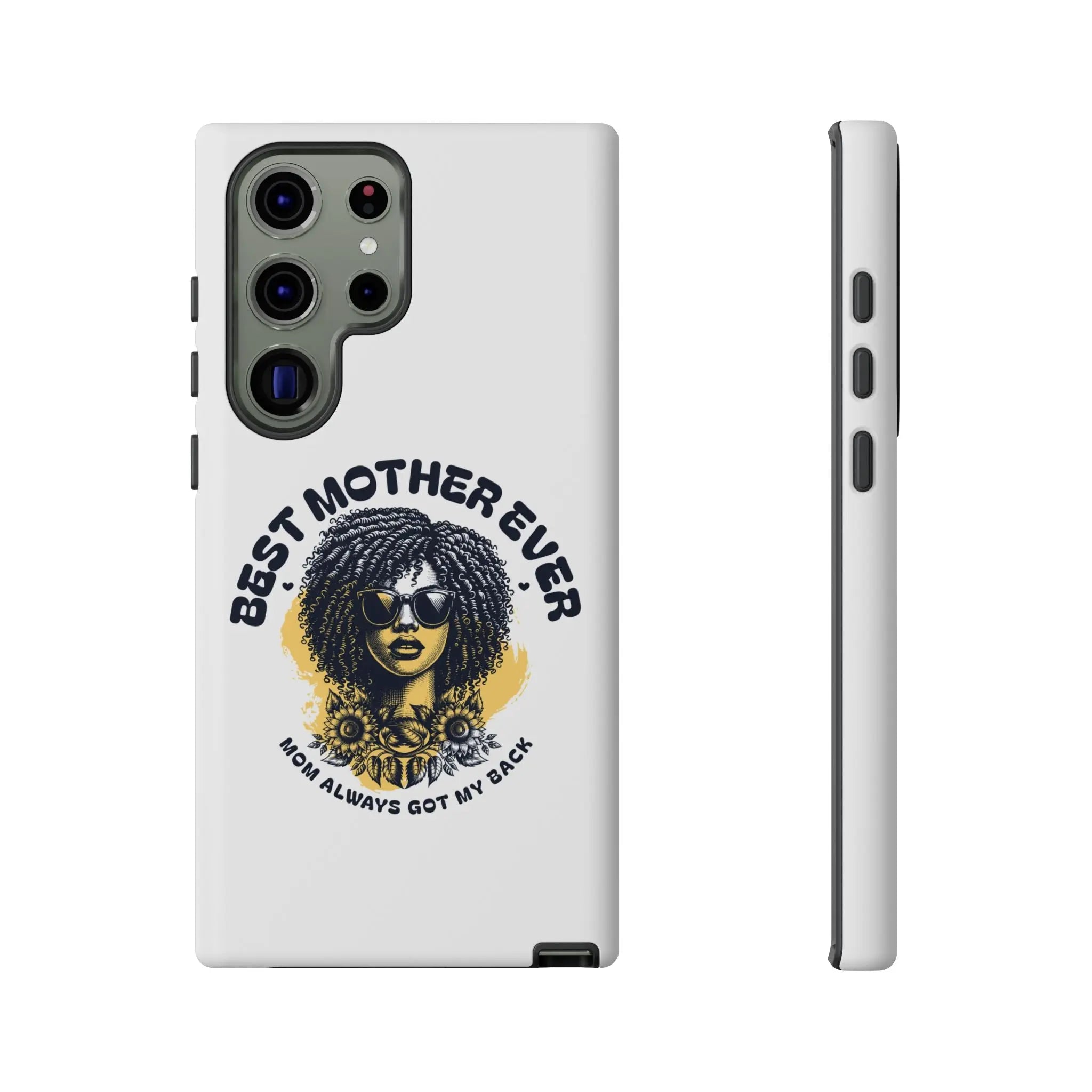 Phone Case — "Best Mother Ever" Afro Woman Protective Tough Case Printify