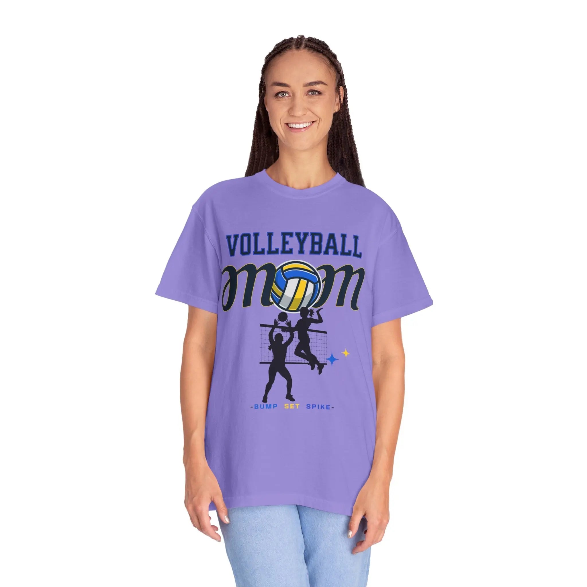 Volleyball Mom T-Shirt – Bump Set Spike Graphic Tee Printify