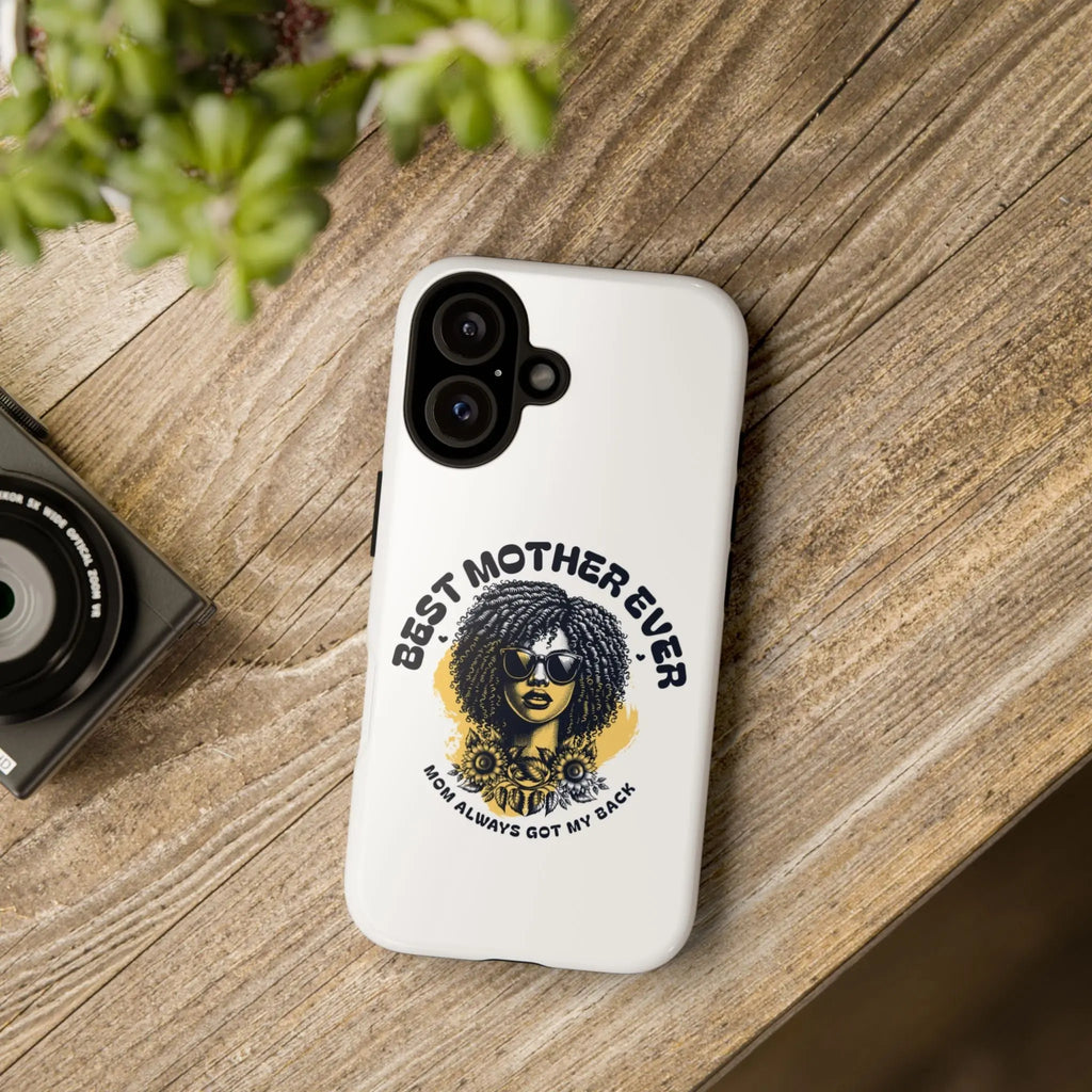 Phone Case — "Best Mother Ever" Afro Woman Protective Tough Case Printify