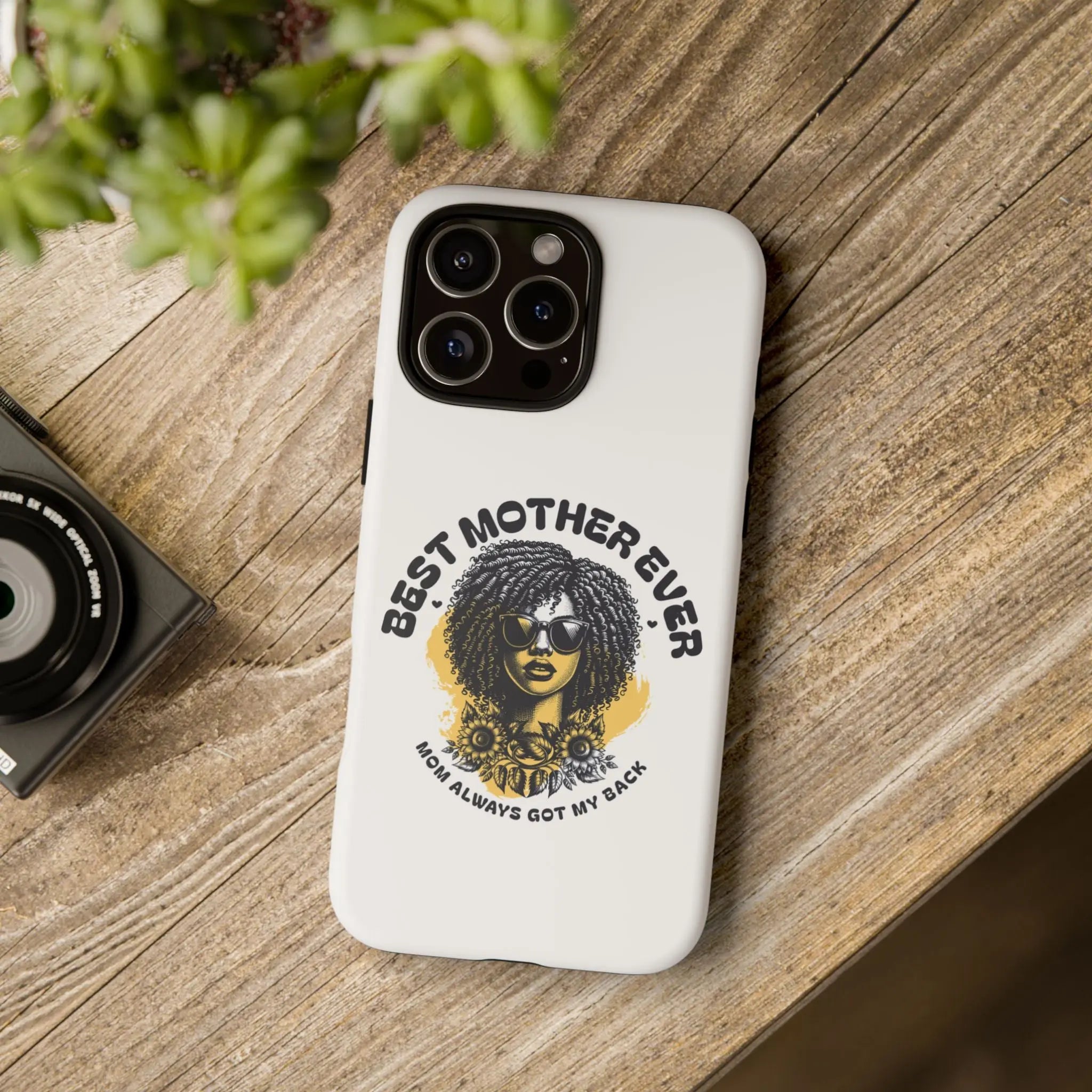 Phone Case — "Best Mother Ever" Afro Woman Protective Tough Case Printify