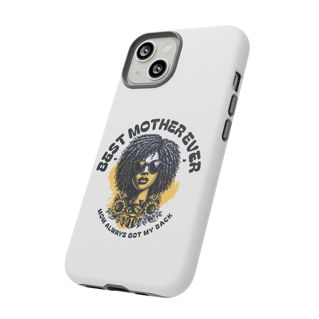 Phone Case — "Best Mother Ever" Afro Woman Protective Tough Case Printify
