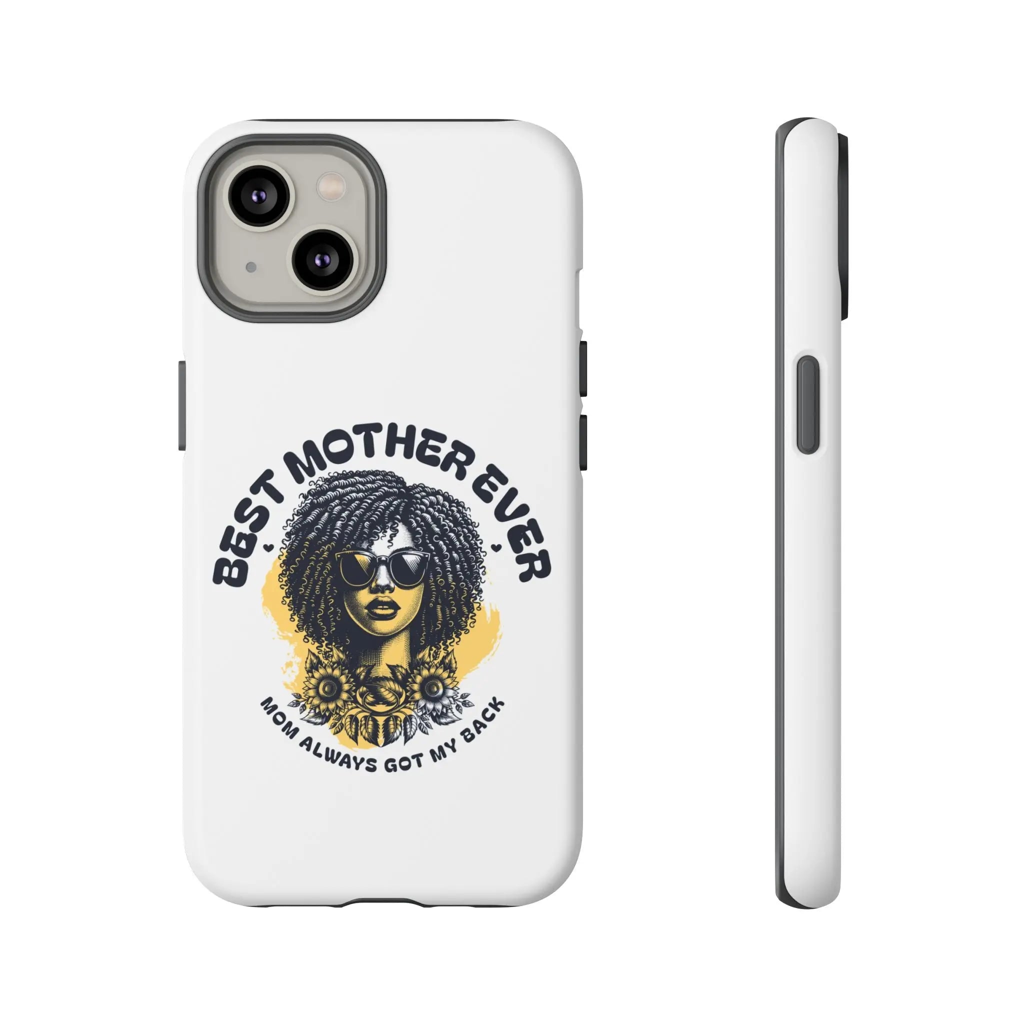 Phone Case — "Best Mother Ever" Afro Woman Protective Tough Case Printify