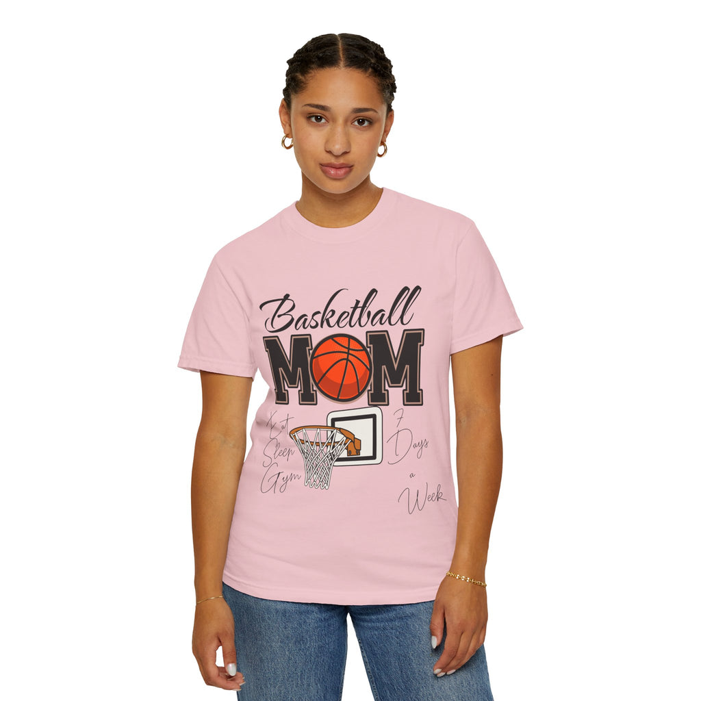 Basketball Mom T-Shirt — Graphic Basketball & Hoop Tee for Proud Moms