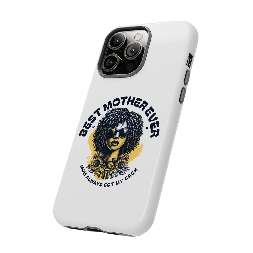 Phone Case — "Best Mother Ever" Afro Woman Protective Tough Case Printify