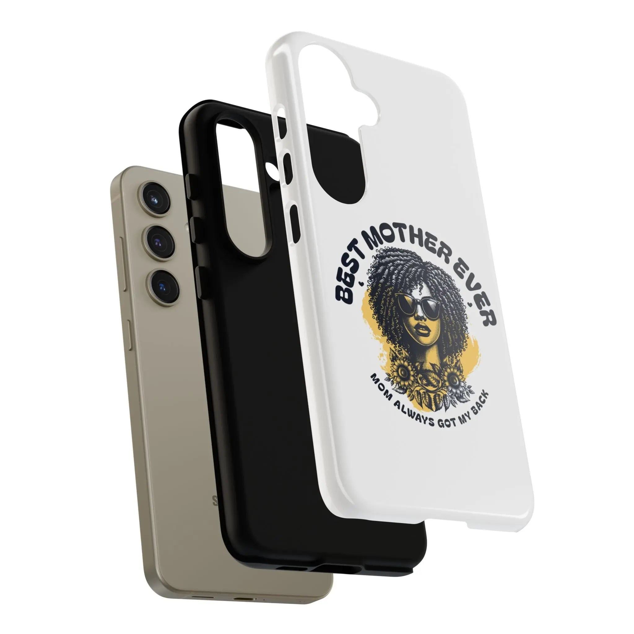 Phone Case — "Best Mother Ever" Afro Woman Protective Tough Case Printify