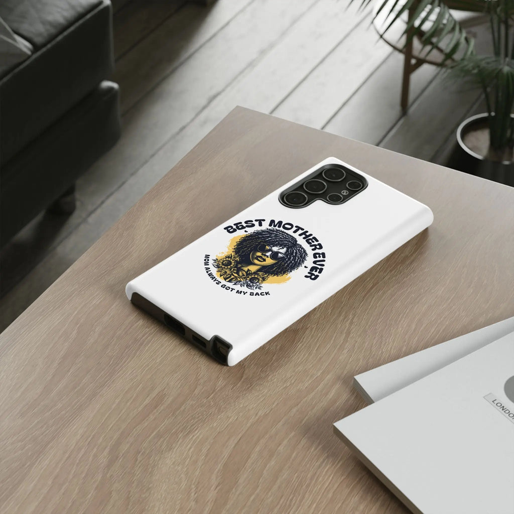 Phone Case — "Best Mother Ever" Afro Woman Protective Tough Case Printify
