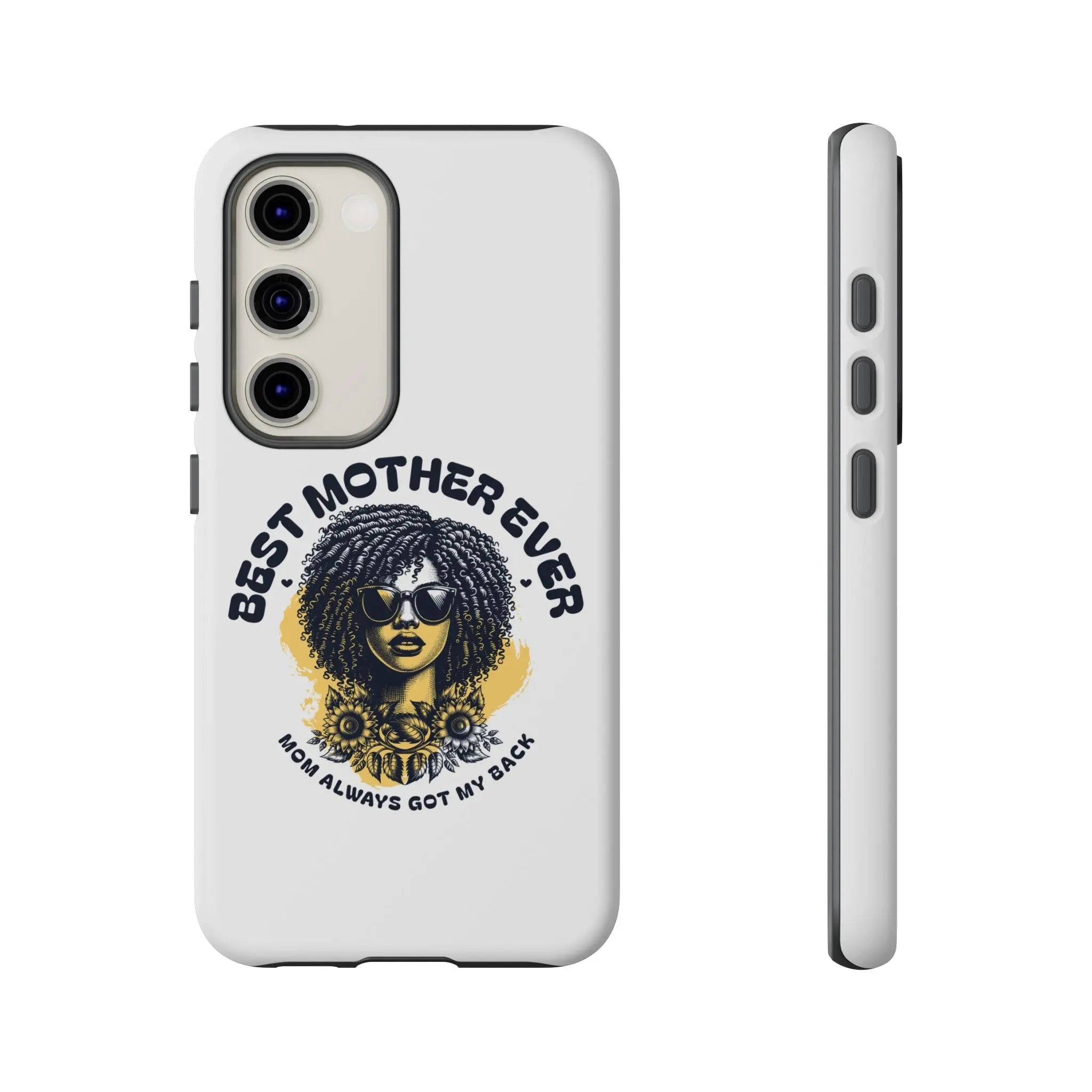 Phone Case — "Best Mother Ever" Afro Woman Protective Tough Case Printify
