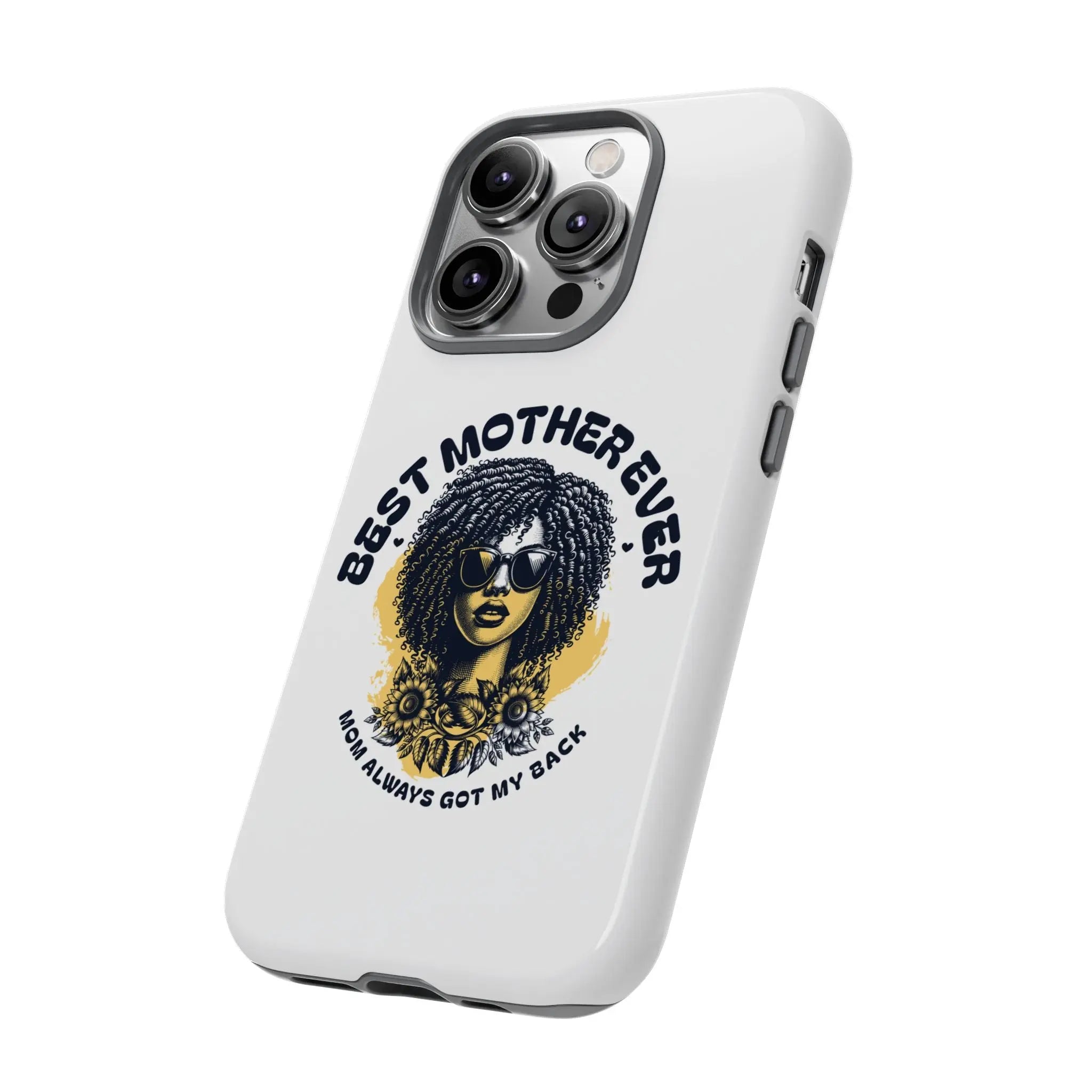 Phone Case — "Best Mother Ever" Afro Woman Protective Tough Case Printify
