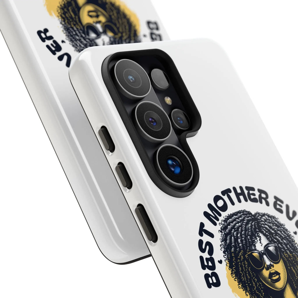 Phone Case — "Best Mother Ever" Afro Woman Protective Tough Case Printify