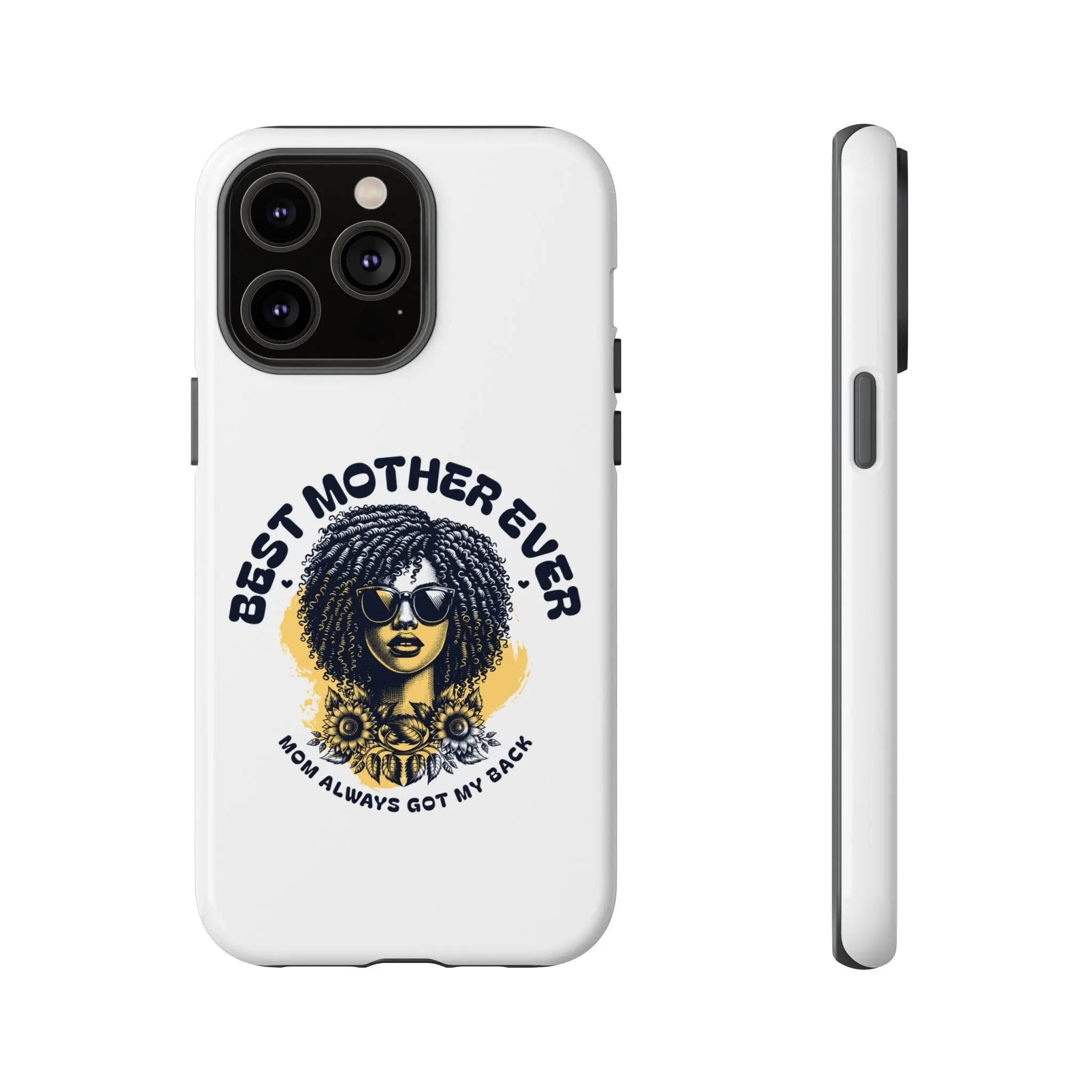 Phone Case — "Best Mother Ever" Afro Woman Protective Tough Case Printify