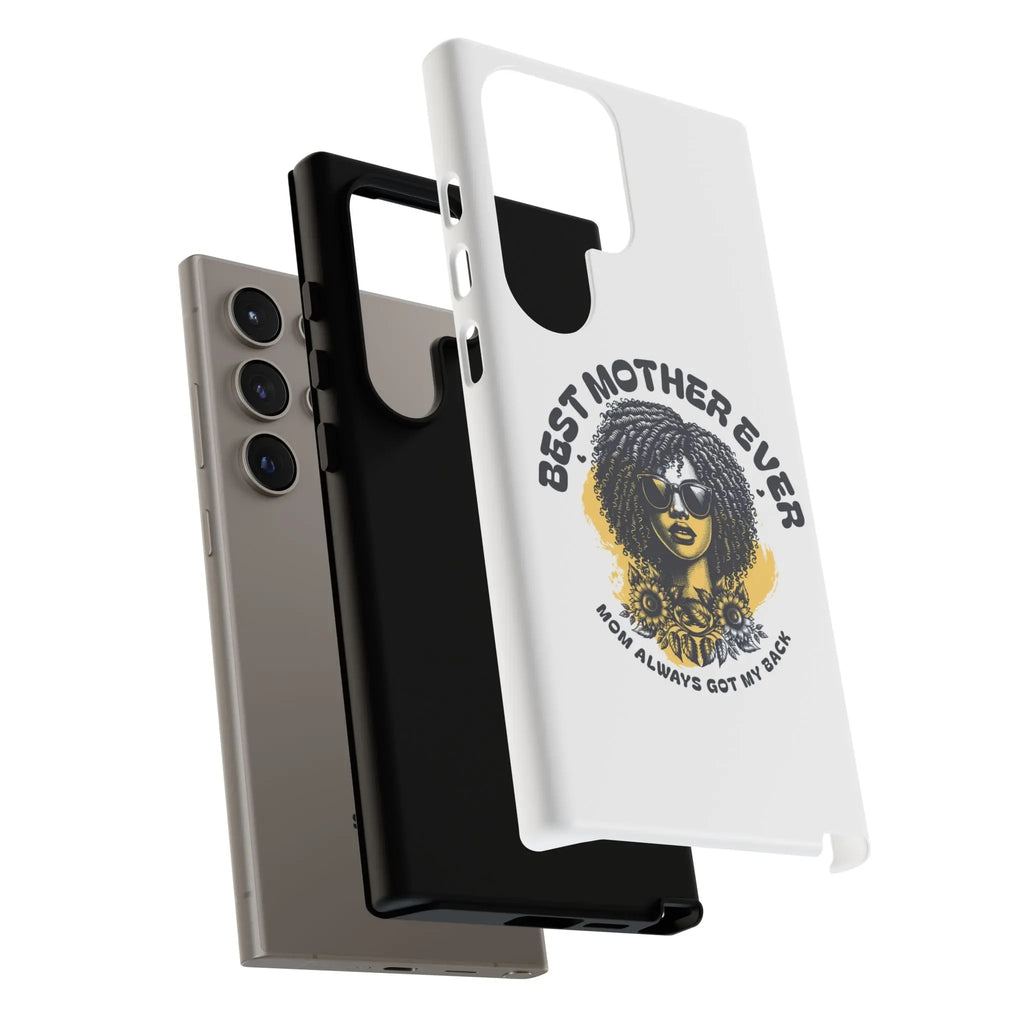 Phone Case — "Best Mother Ever" Afro Woman Protective Tough Case Printify