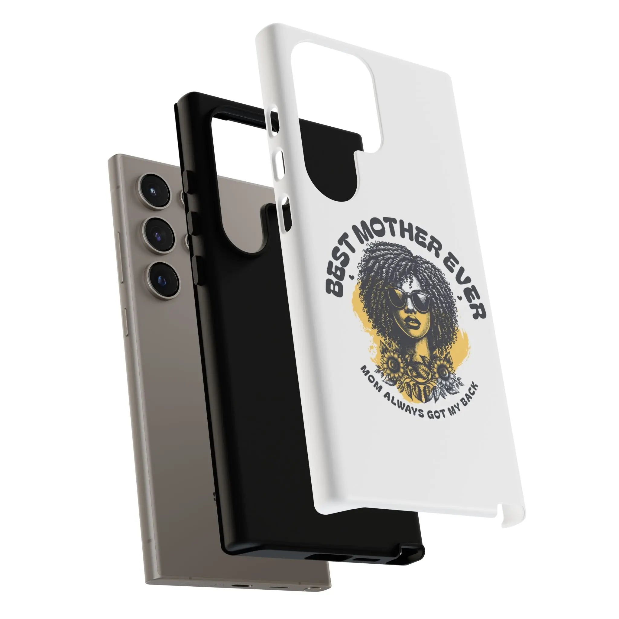 Phone Case — "Best Mother Ever" Afro Woman Protective Tough Case Printify
