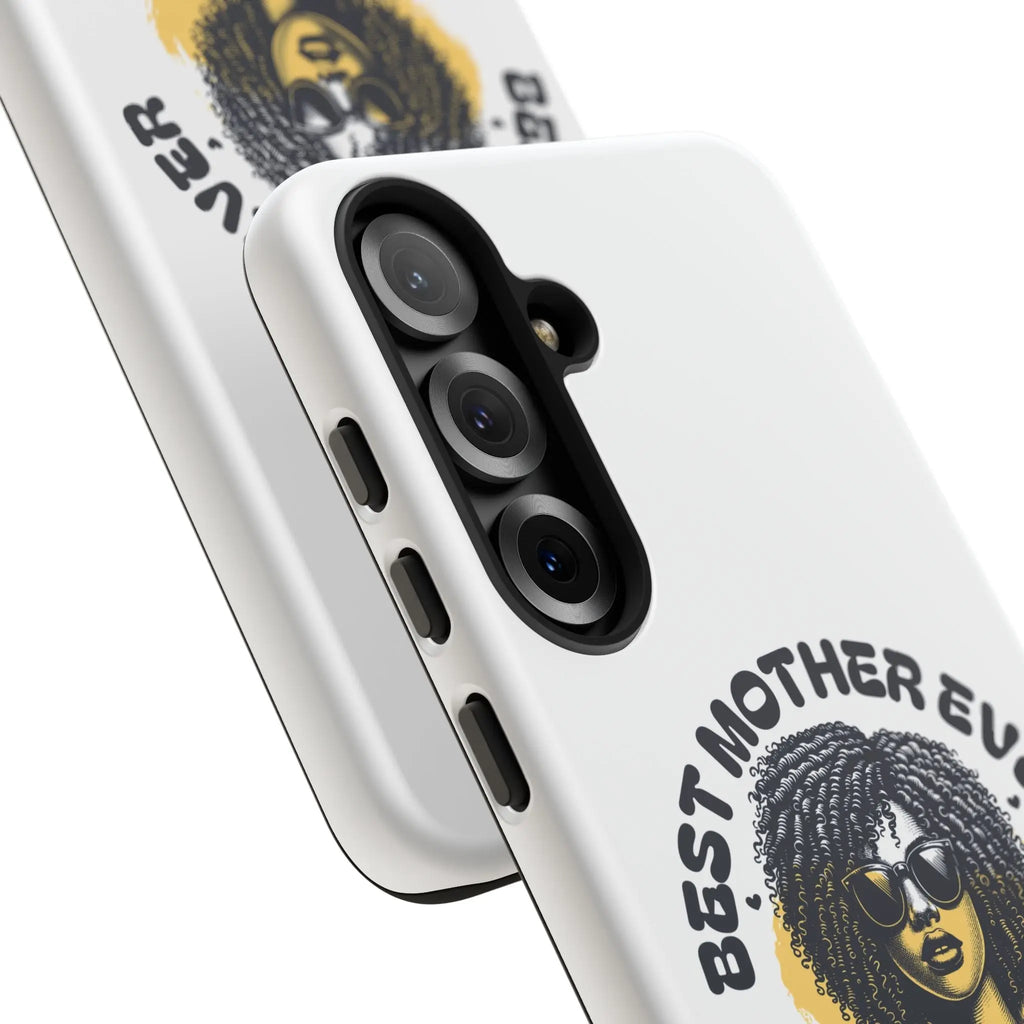 Phone Case — "Best Mother Ever" Afro Woman Protective Tough Case Printify