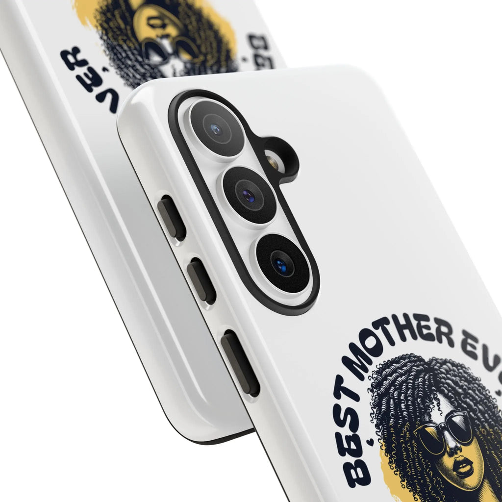 Phone Case — "Best Mother Ever" Afro Woman Protective Tough Case Printify